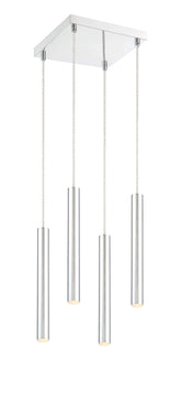 Forest LED 4 Light Chandelier Chrome