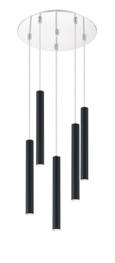 Forest LED 5 Light Chandelier Chrome