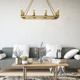 Barclay 10 Light Linear Chandelier Olde Brass