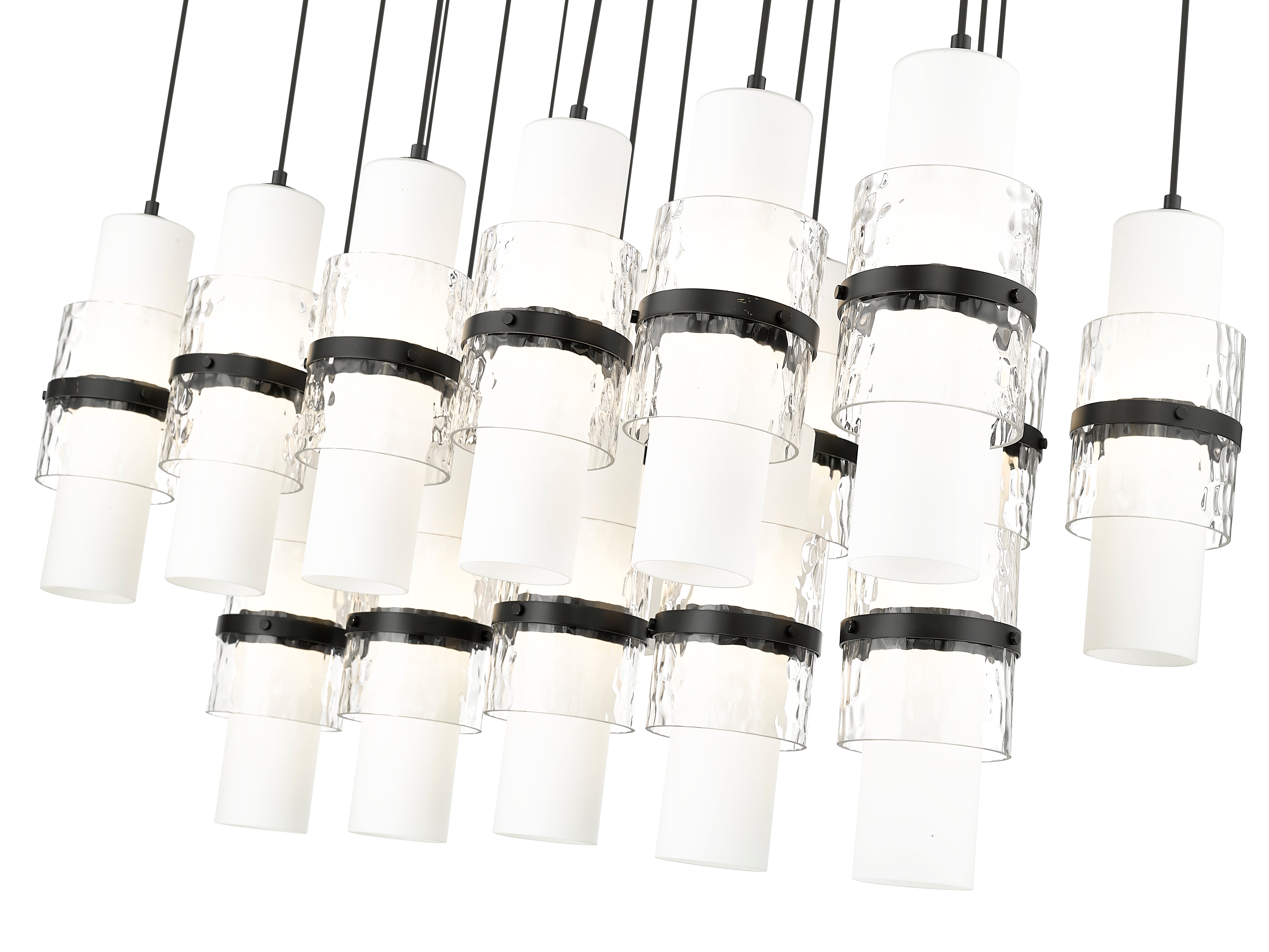 Cayden 17 Light Linear Chandelier Matte Black