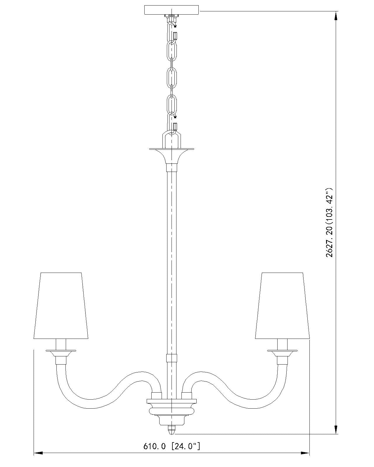Katerina 5 Light Chandelier Rubbed Brass