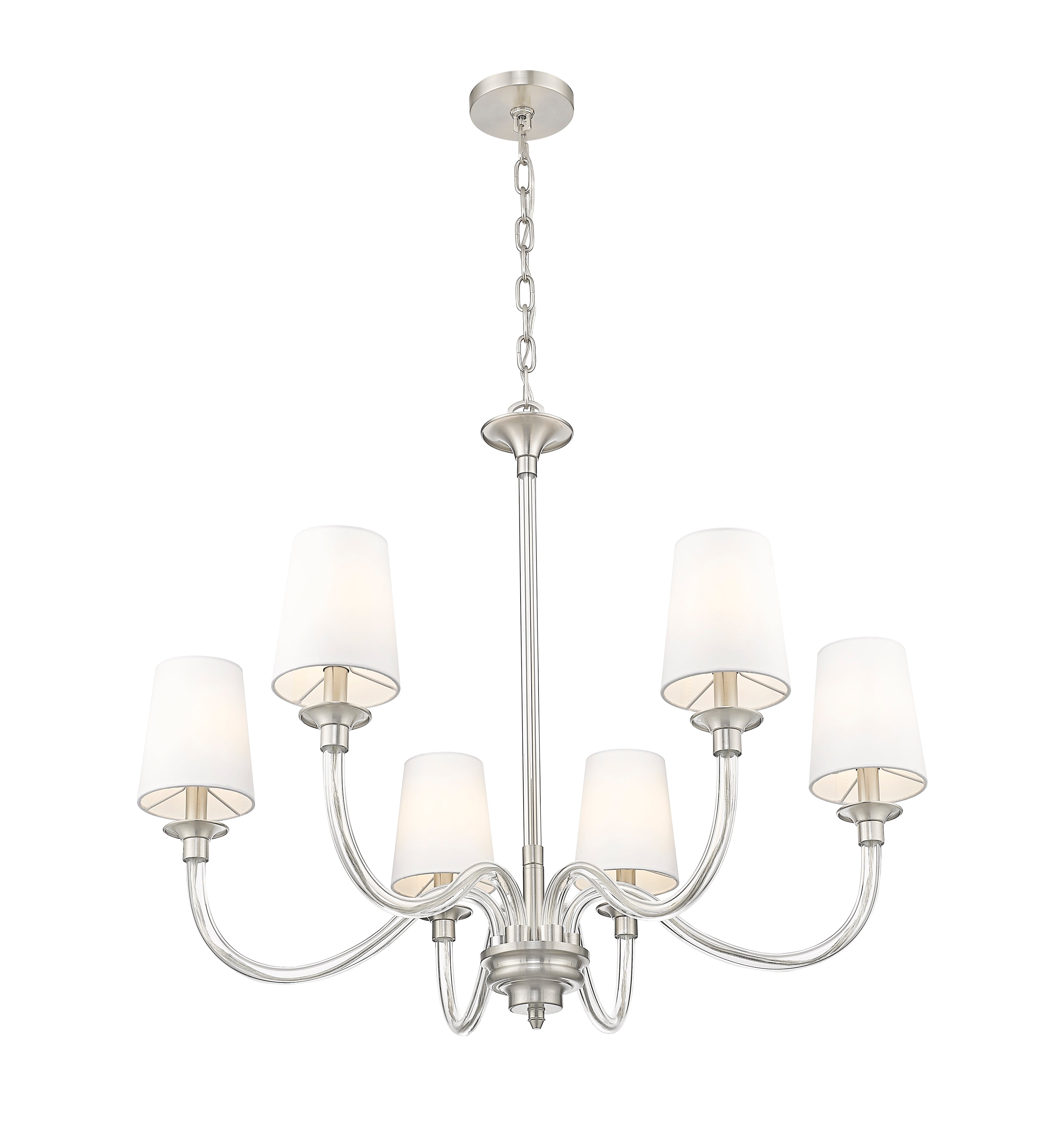 Katerina 6 Light Chandelier Brushed Nickel