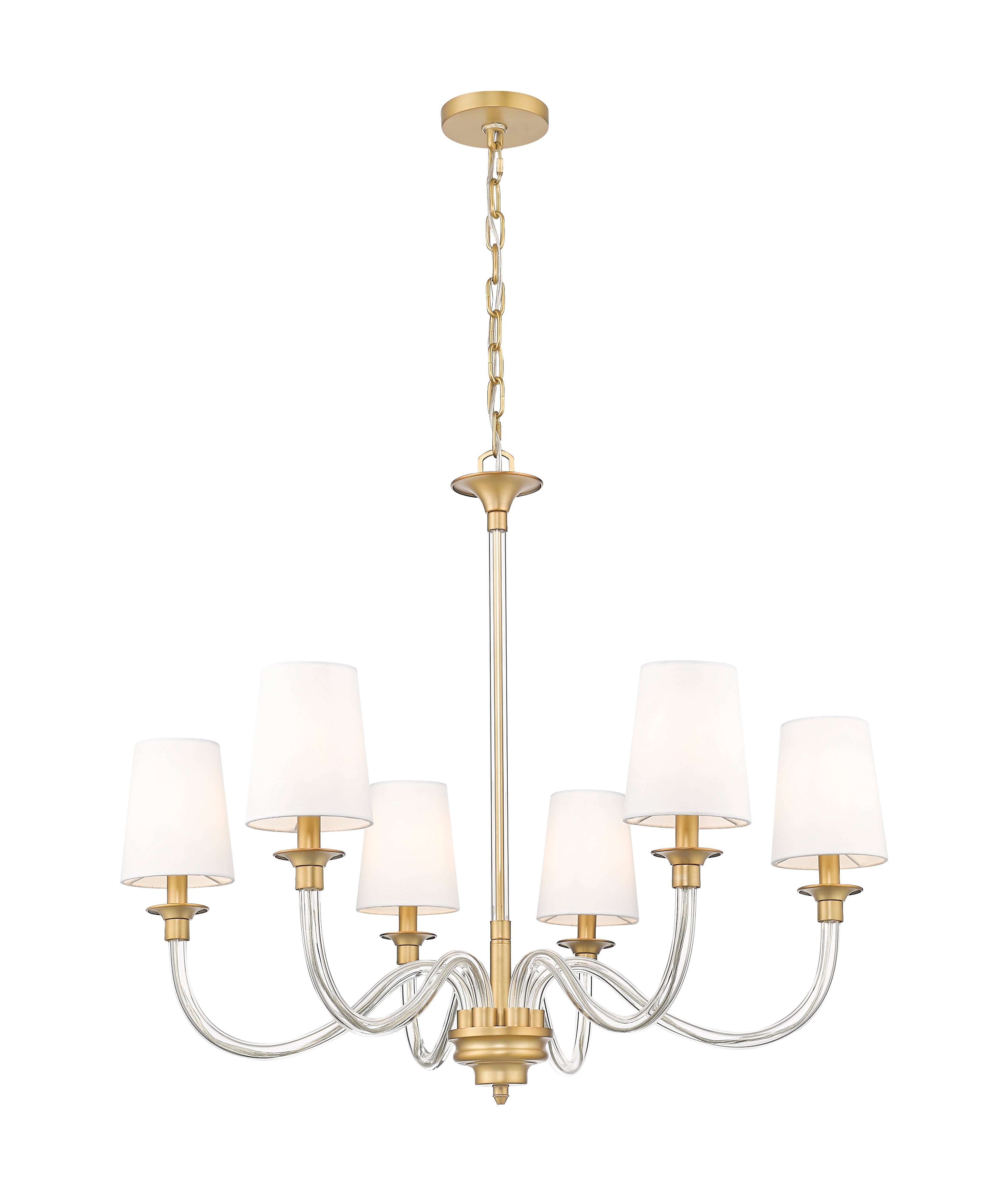 Katerina 6 Light Chandelier Rubbed Brass