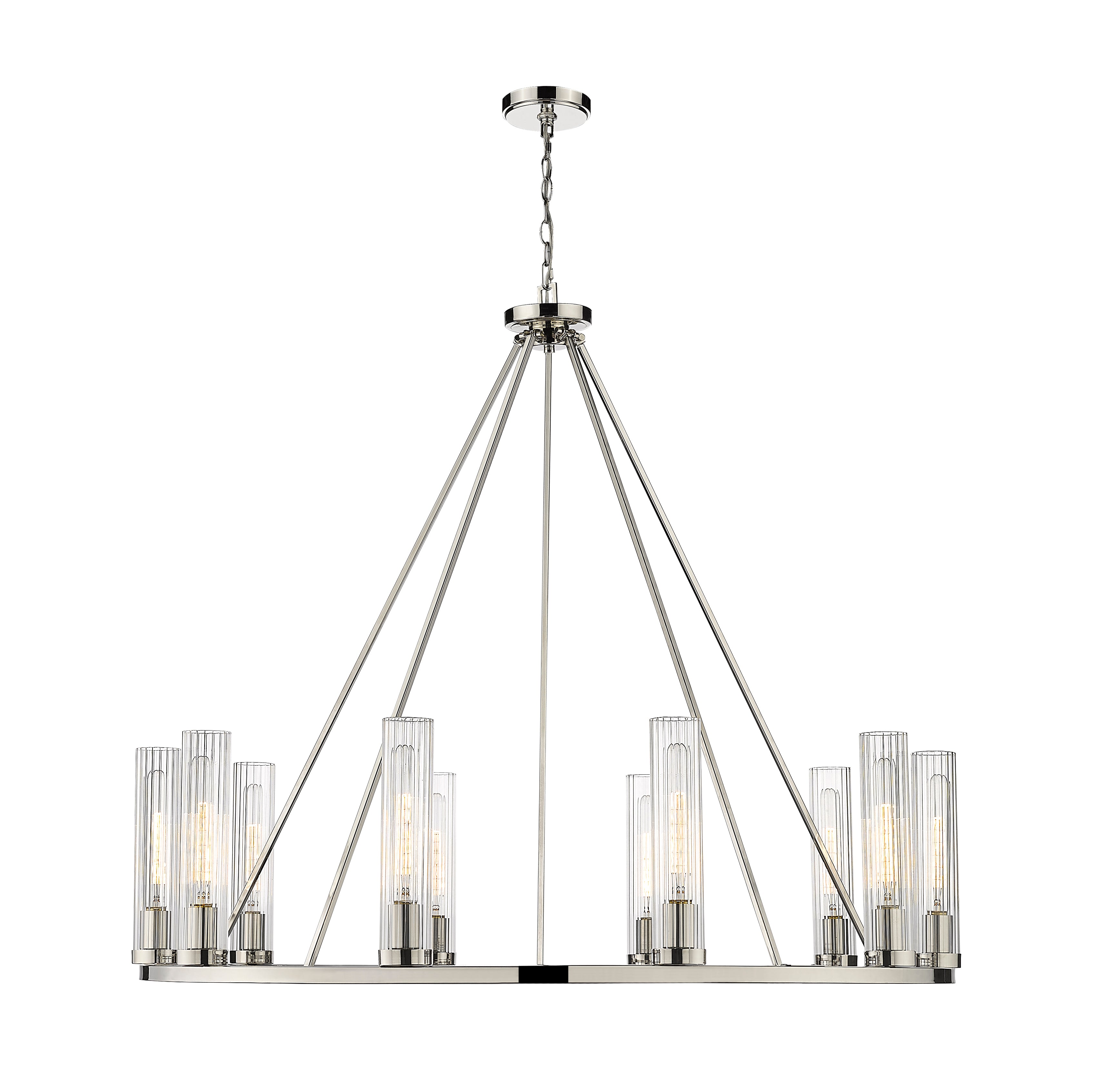 Beau 10 Light Chandelier Polished Nickel