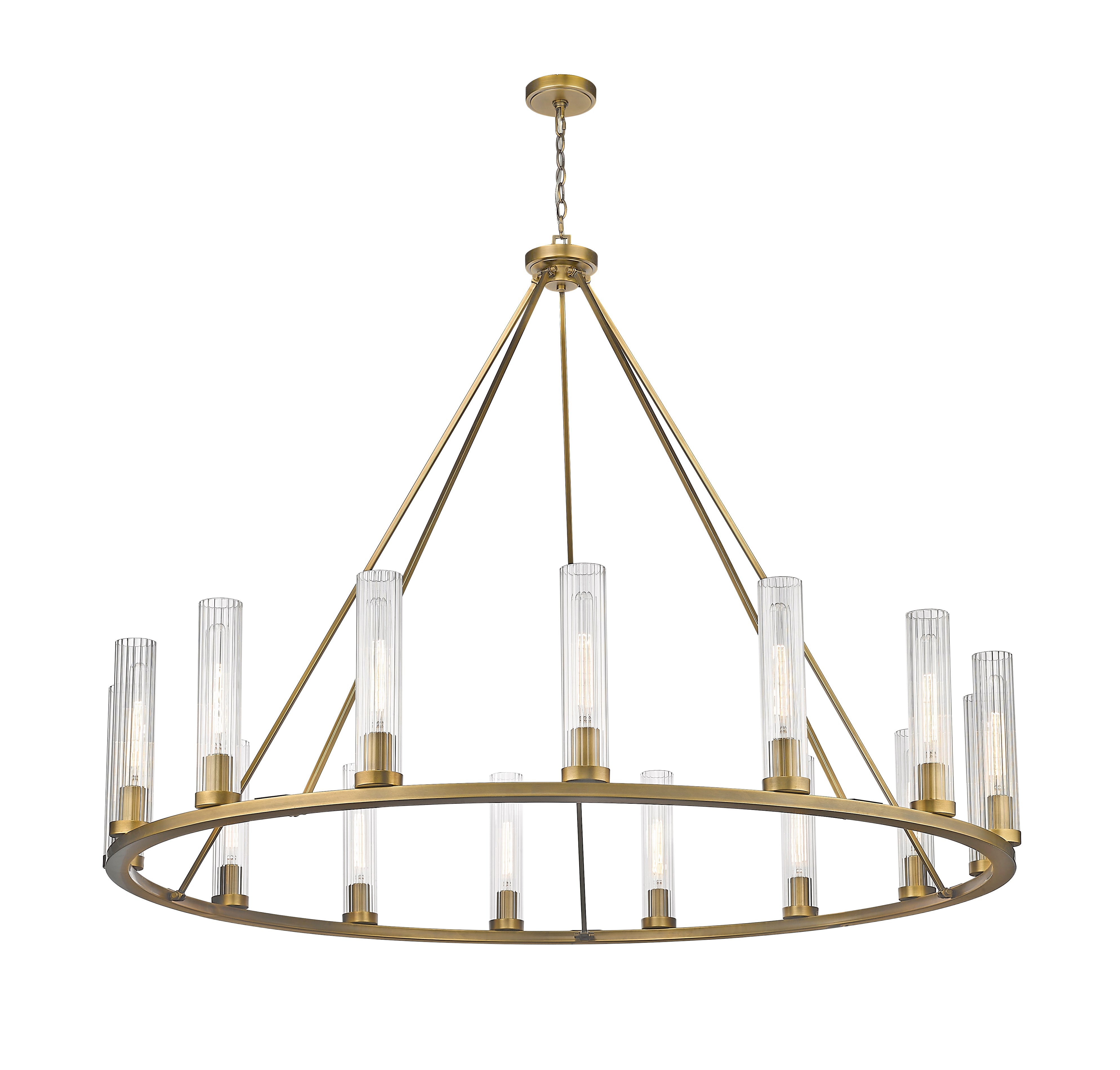 Beau 15 Light Chandelier Rubbed Brass