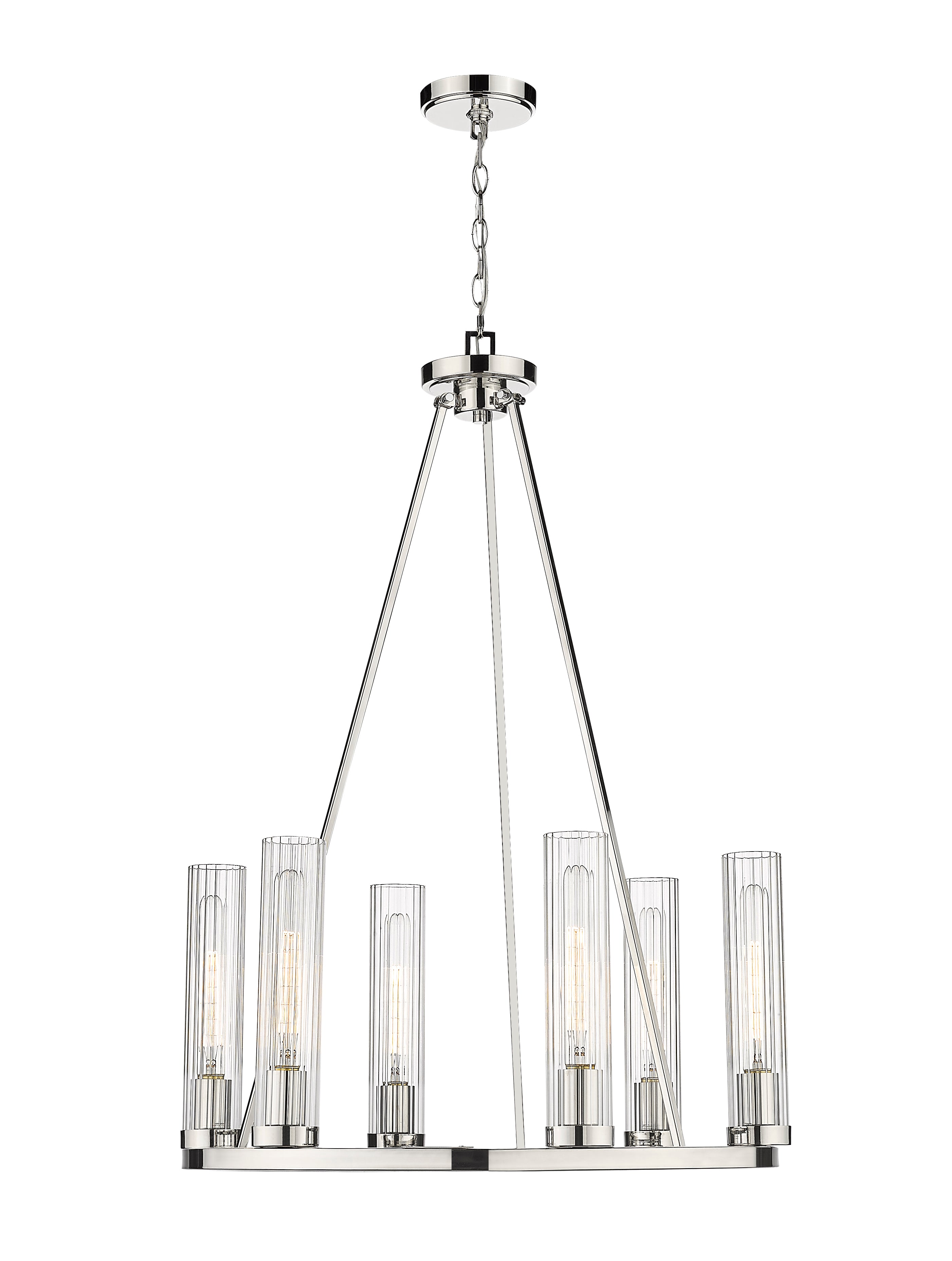 Beau 6 Light Chandelier Polished Nickel
