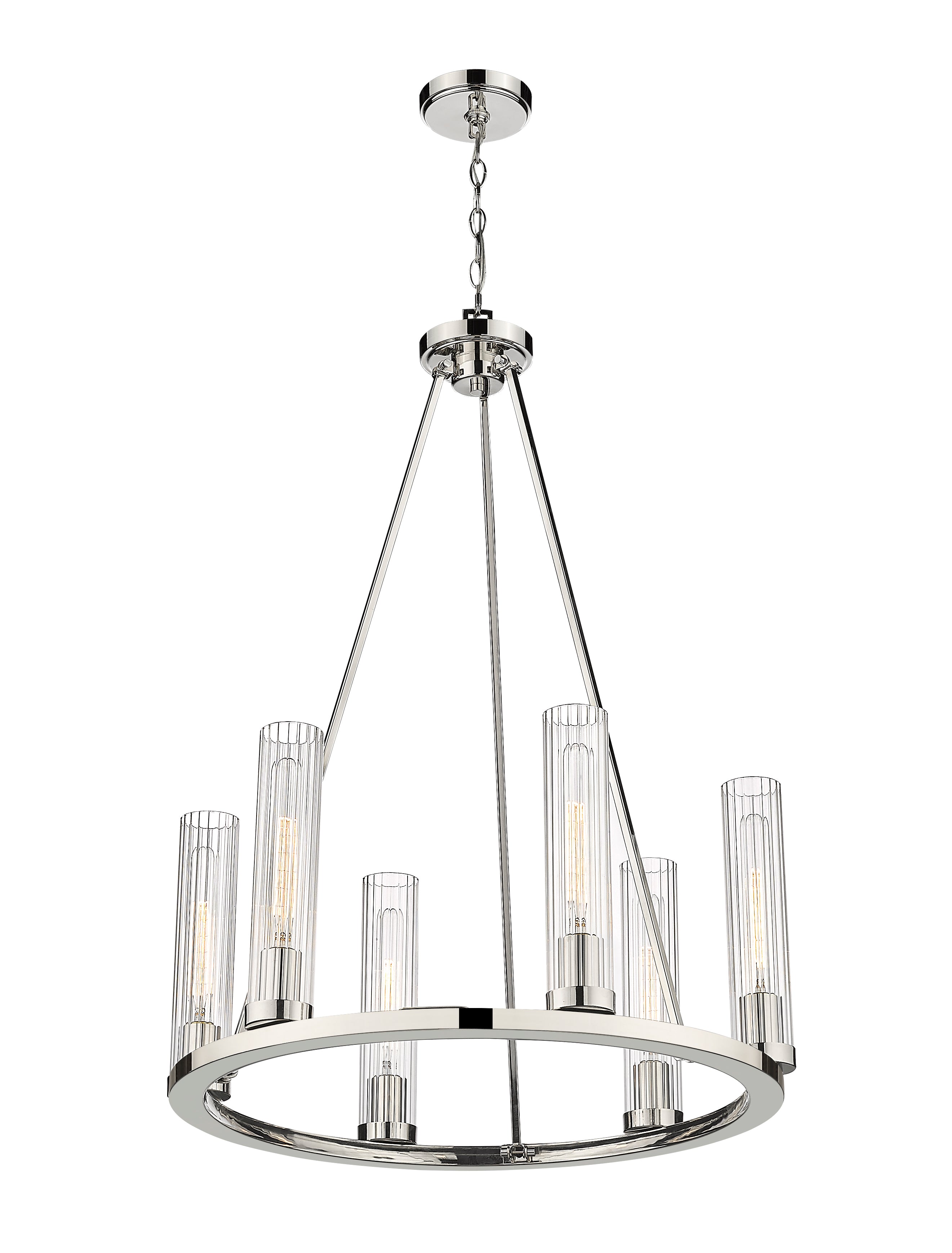 Beau 6 Light Chandelier Polished Nickel