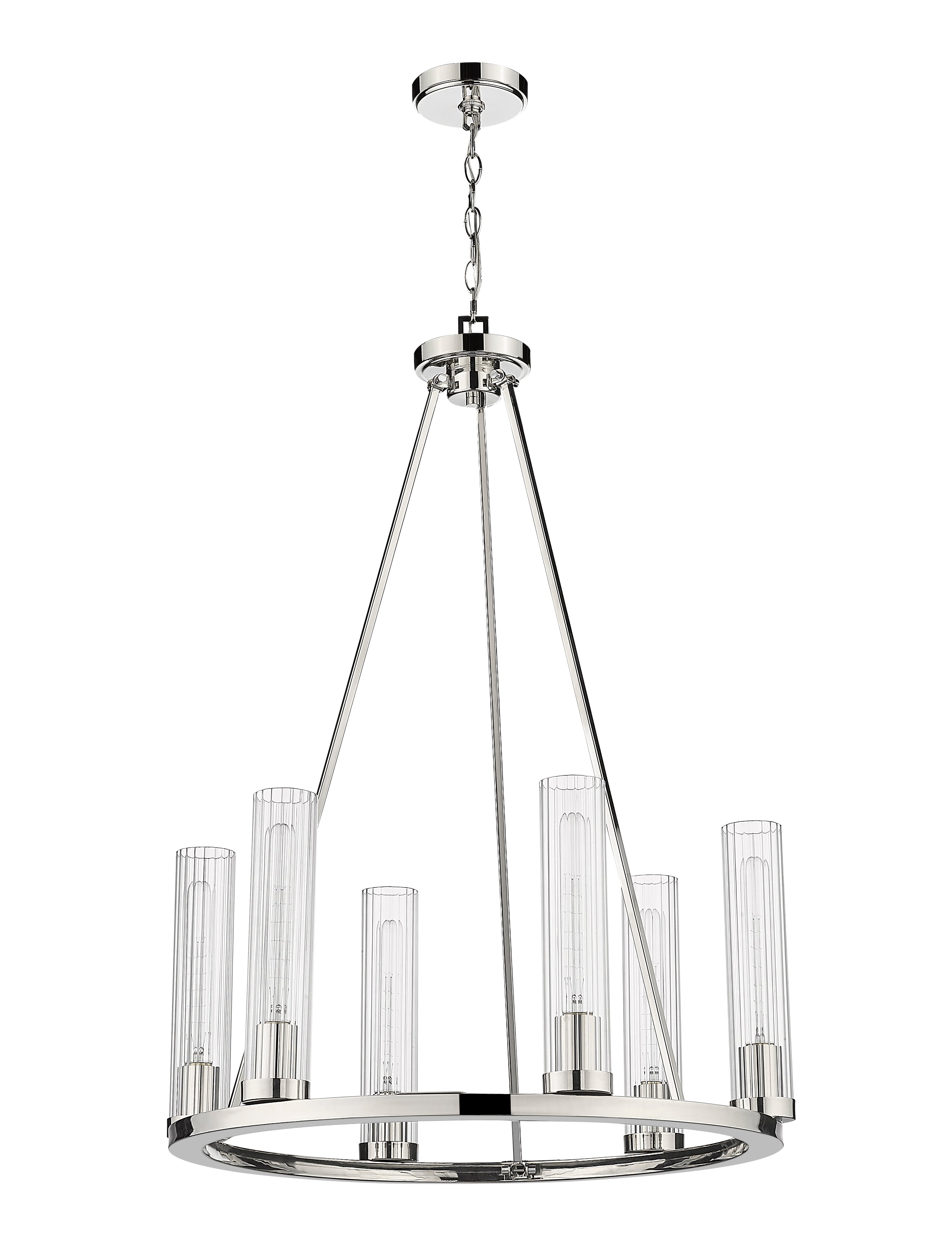 Beau 6 Light Chandelier Polished Nickel