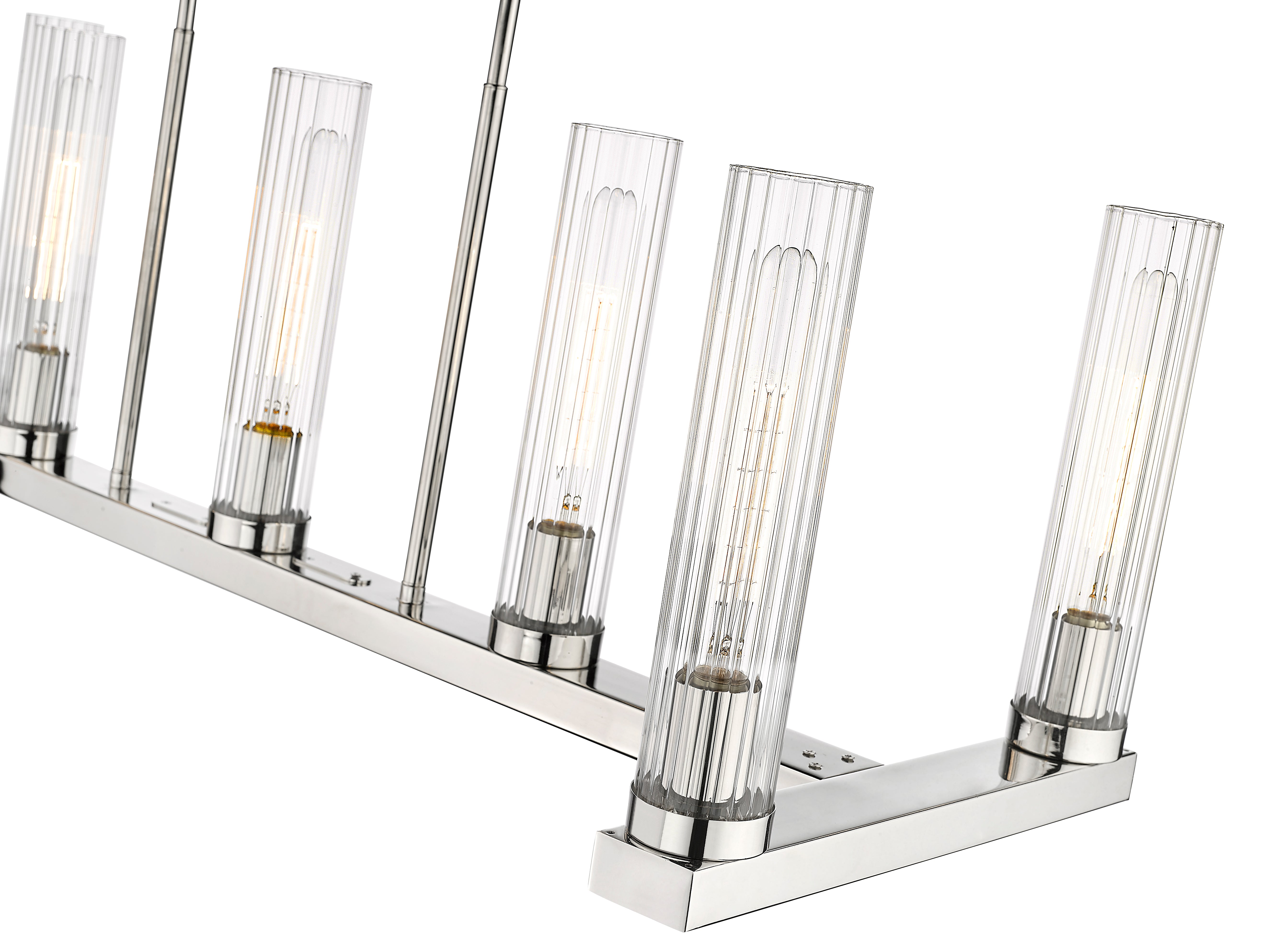 Beau 7 Light Linear Chandelier Polished Nickel