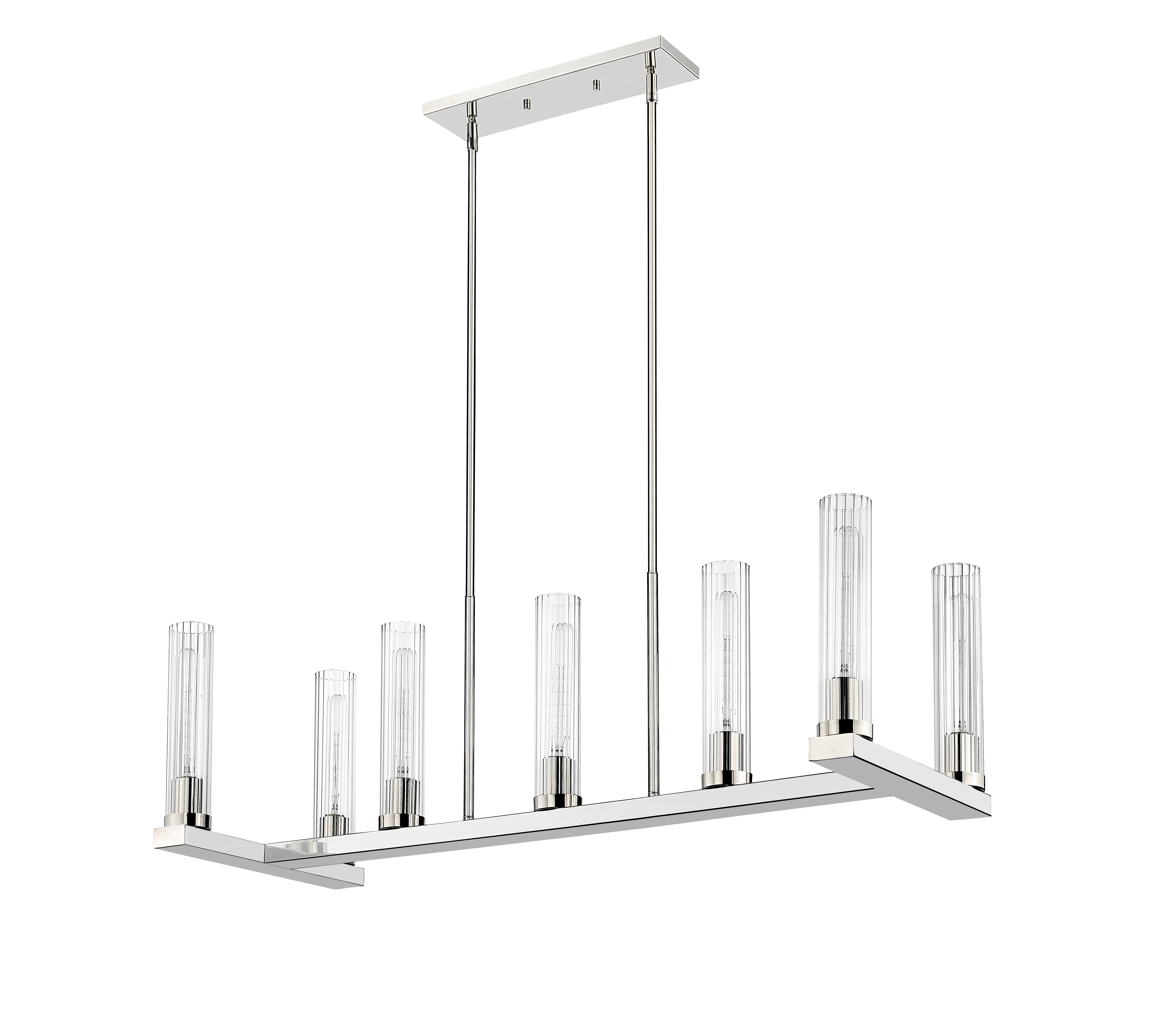 Beau 7 Light Linear Chandelier Polished Nickel