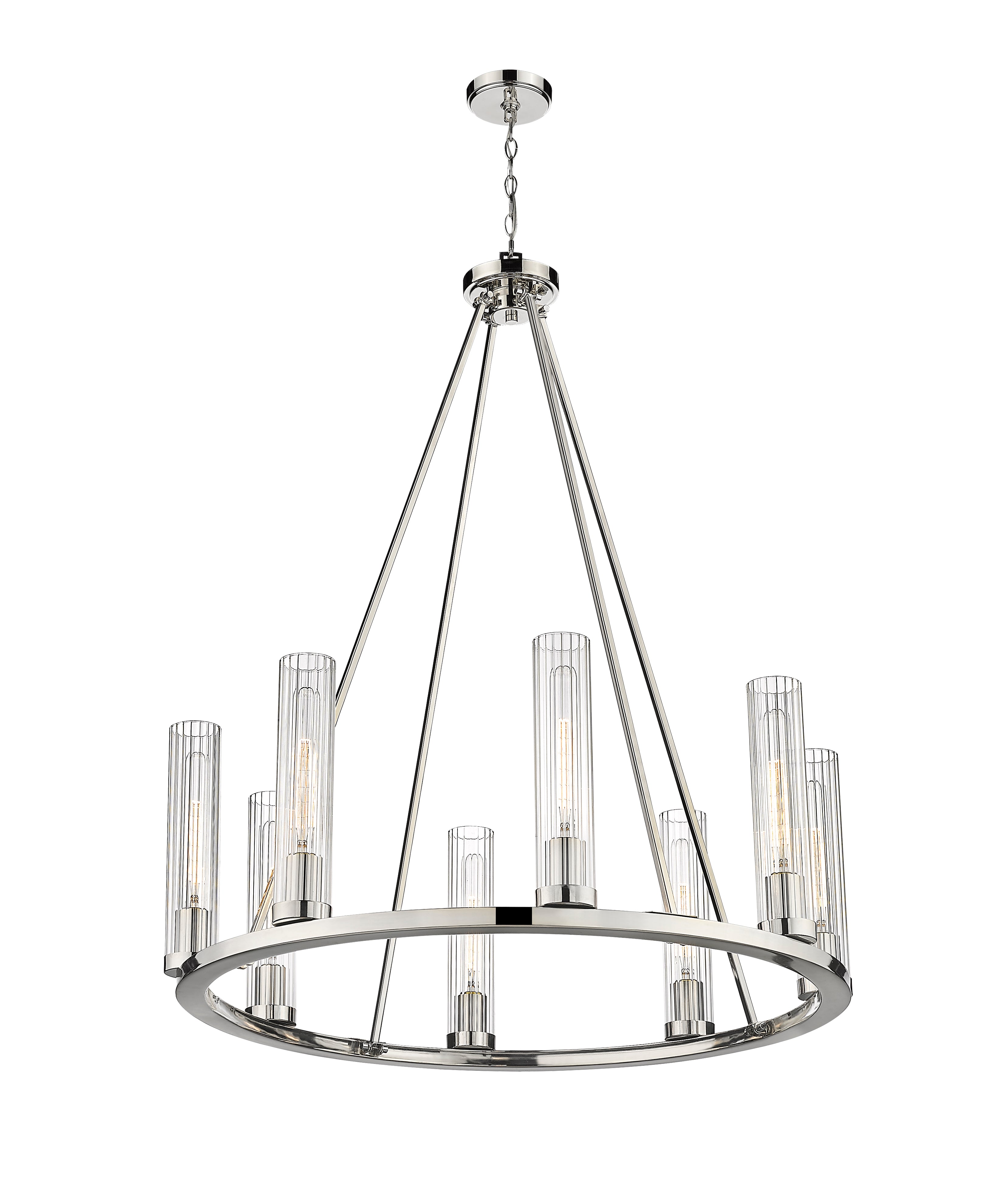 Beau 8 Light Chandelier Polished Nickel