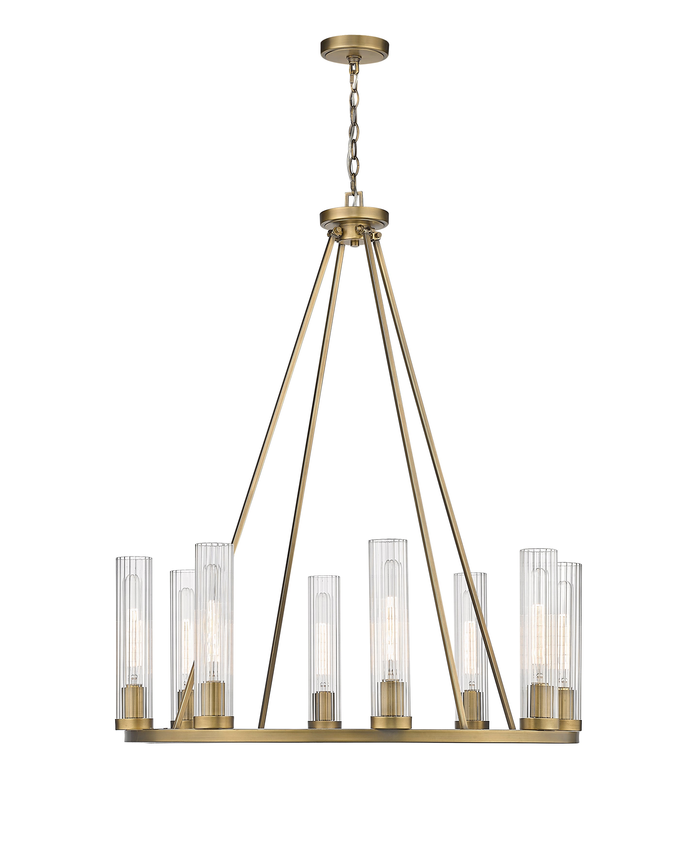 Beau 8 Light Chandelier Rubbed Brass