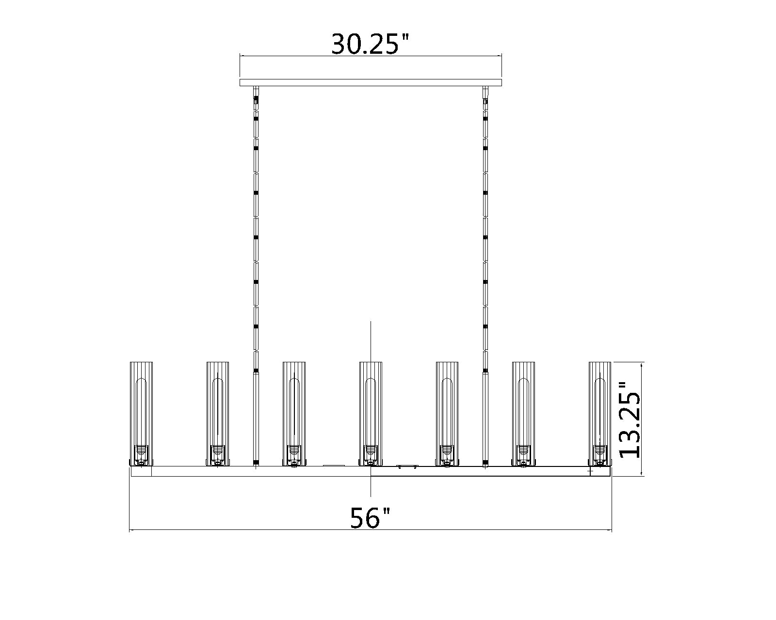 Beau 9 Light Linear Chandelier Bronze