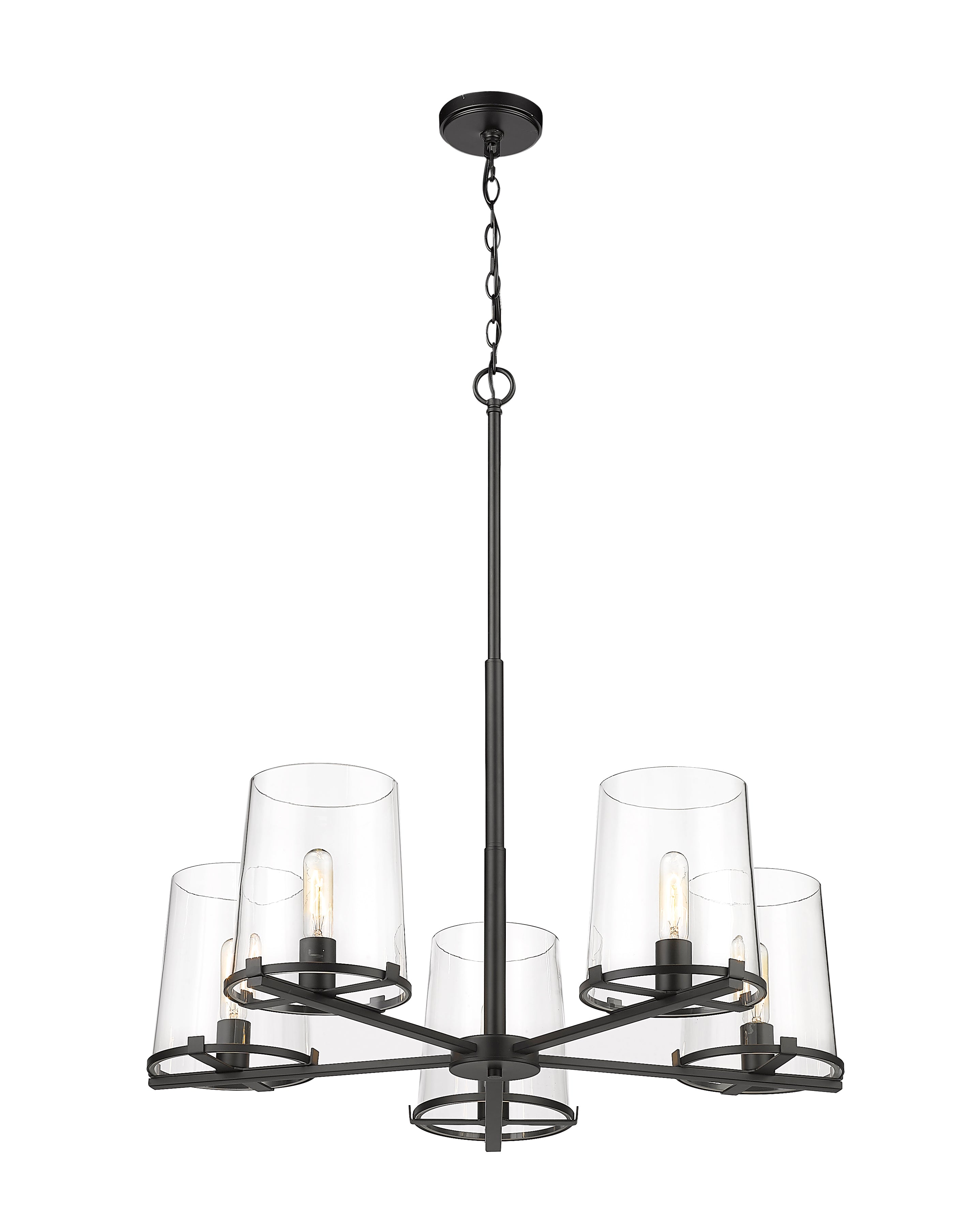 Callista 5 Light Chandelier Matte Black