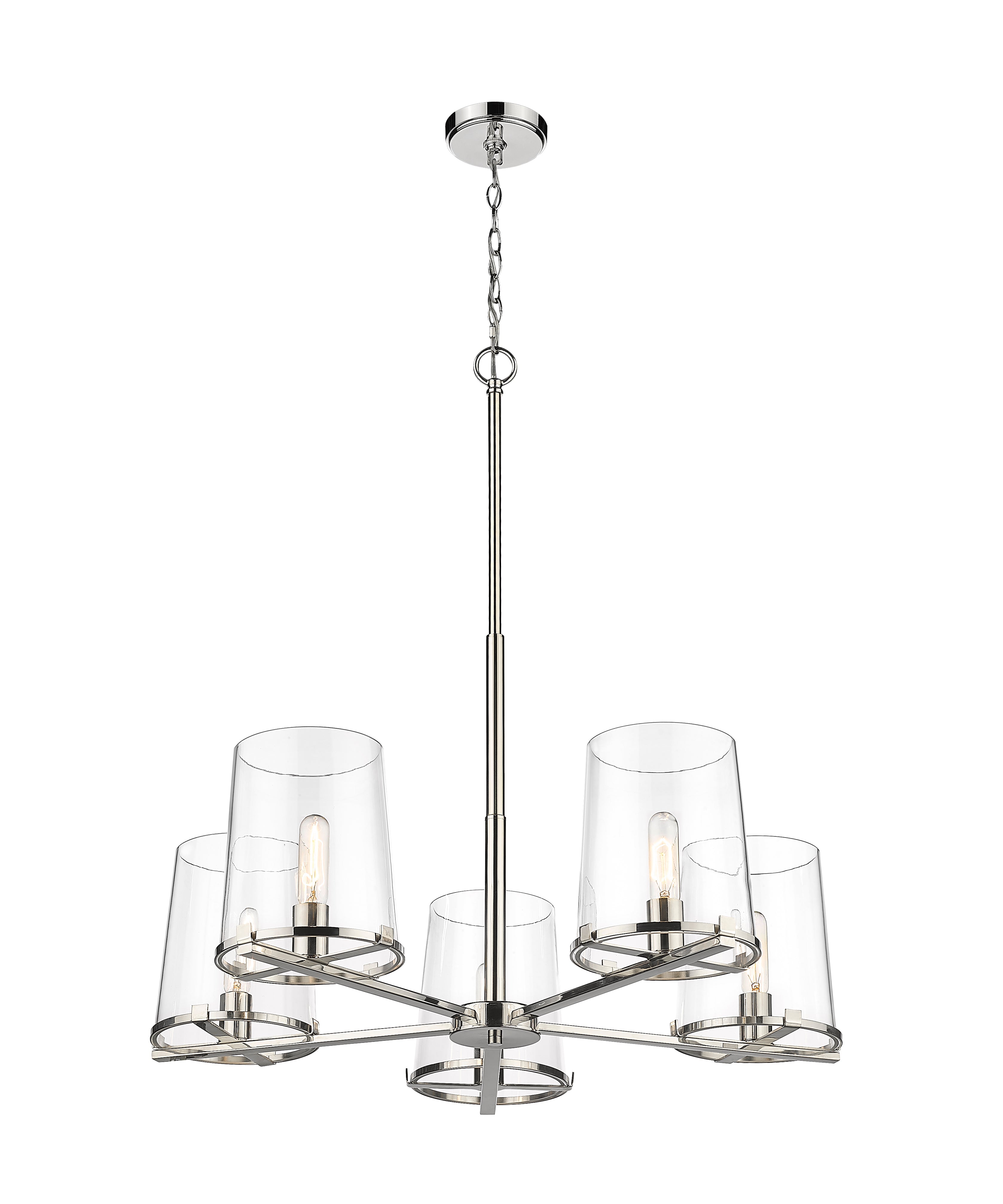 Callista 5 Light Chandelier Polished Nickel