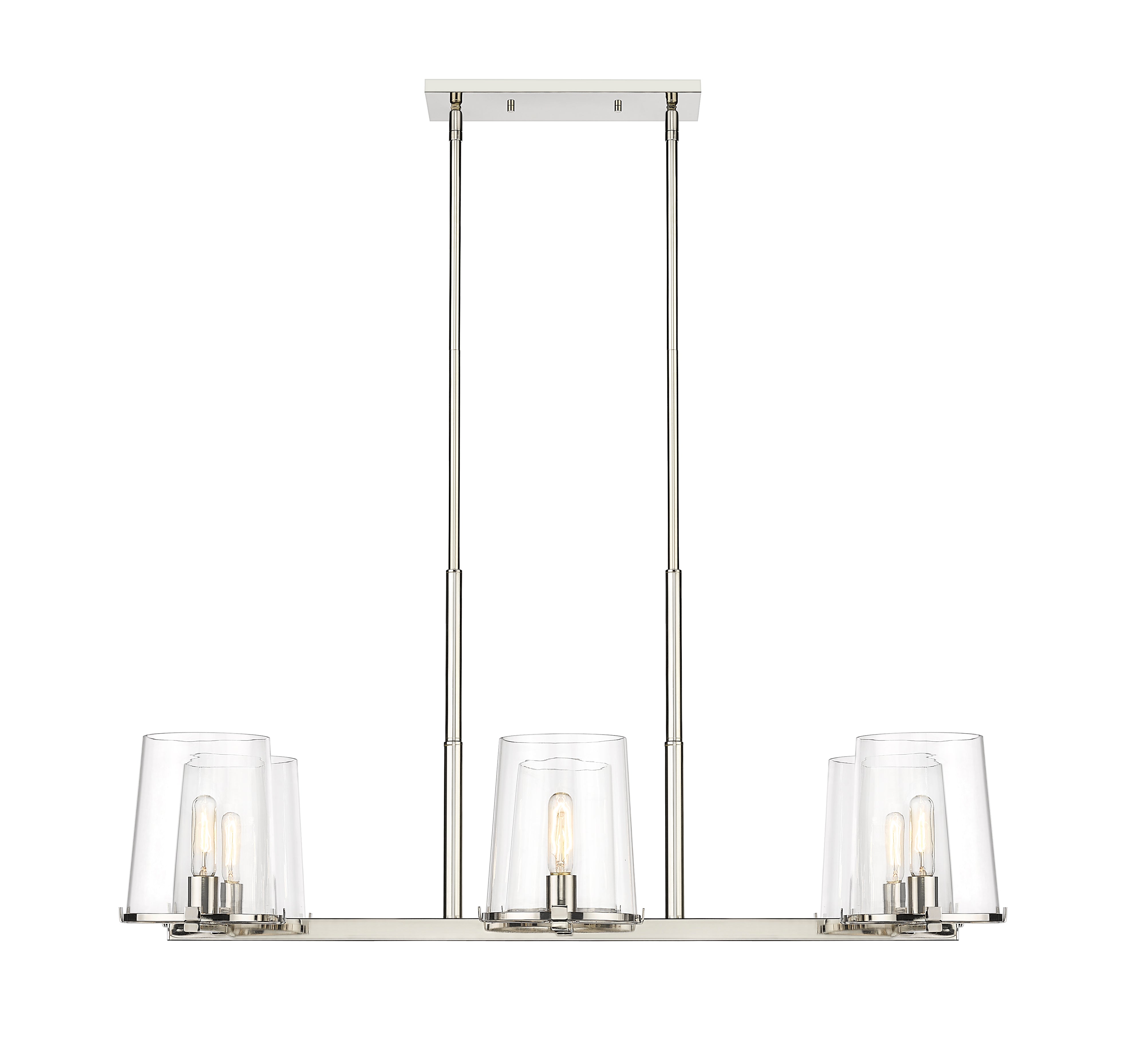 Callista 6 Light Linear Chandelier Polished Nickel