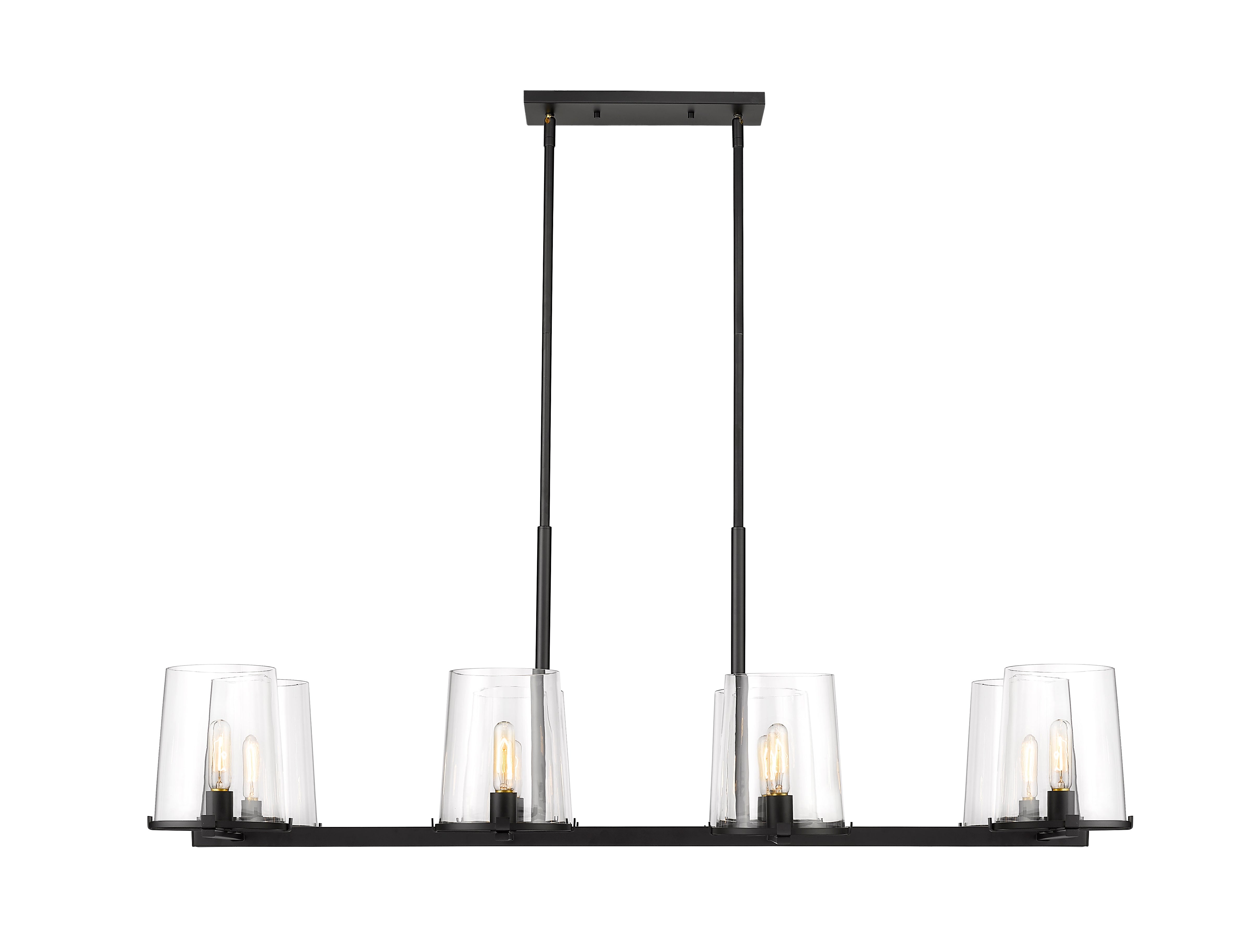 Callista 8 Light Linear Chandelier Matte Black