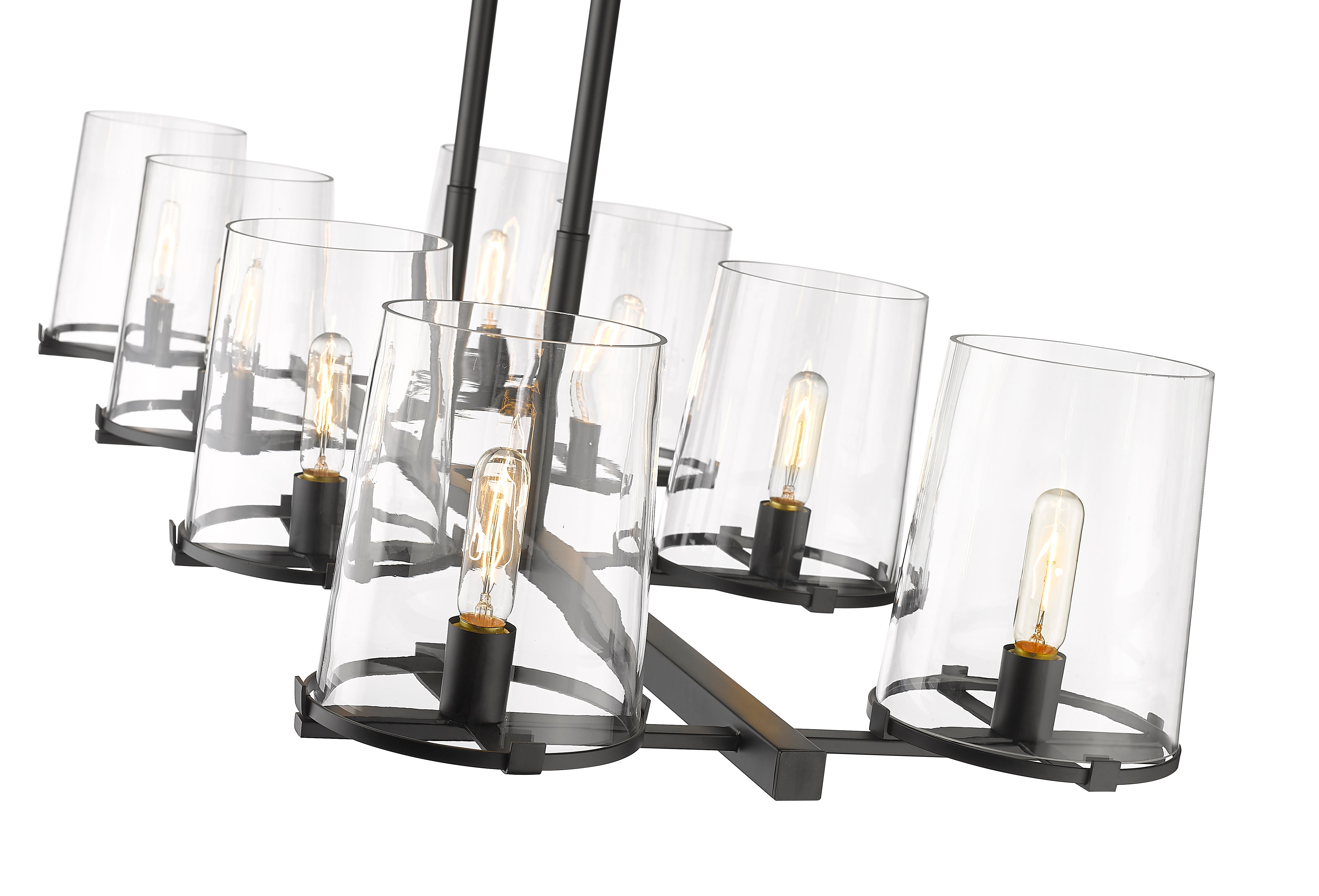 Callista 8 Light Linear Chandelier Matte Black