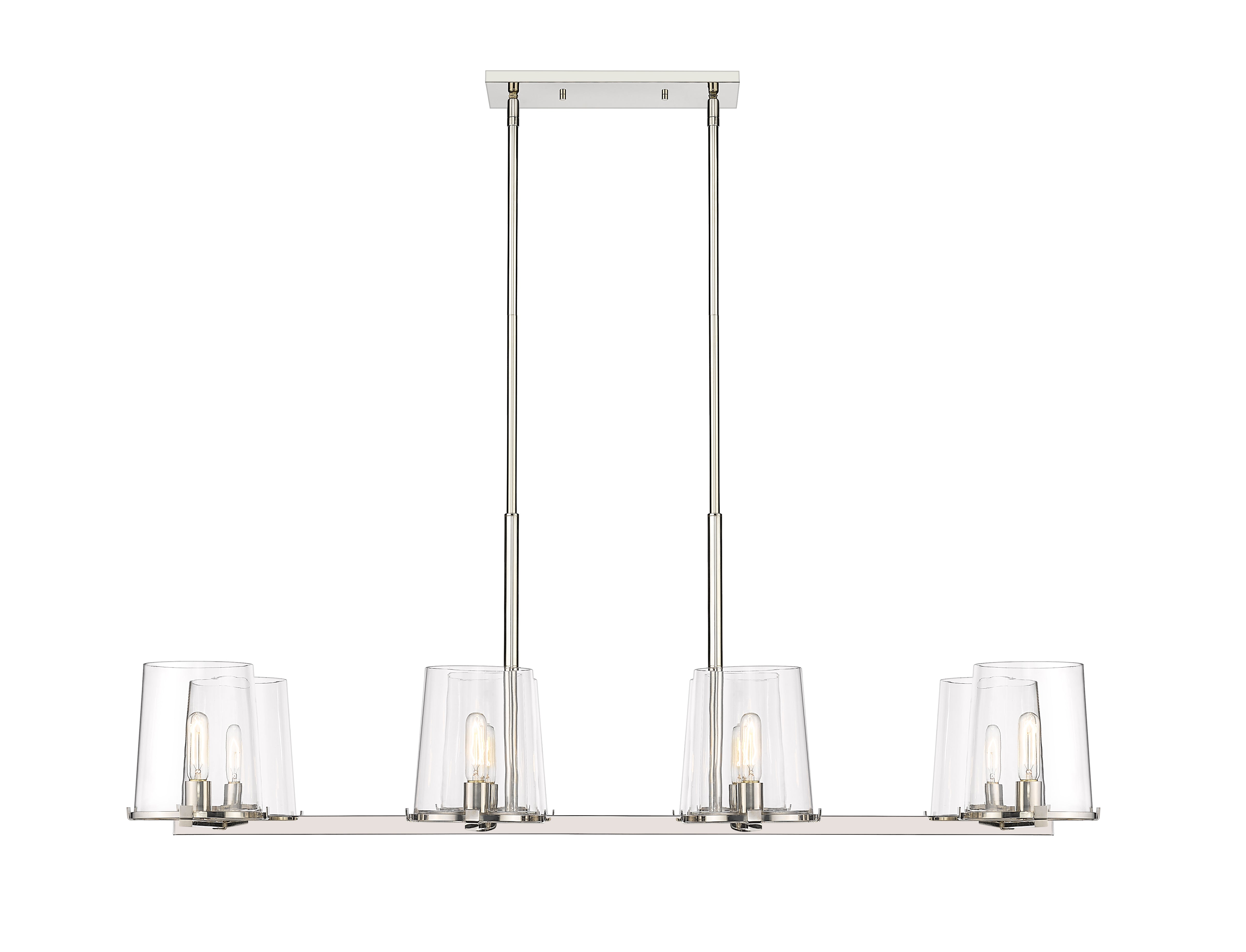 Callista 8 Light Linear Chandelier Polished Nickel
