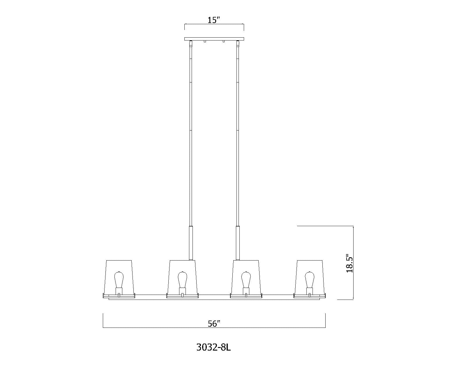 Callista 8 Light Linear Chandelier Rubbed Brass