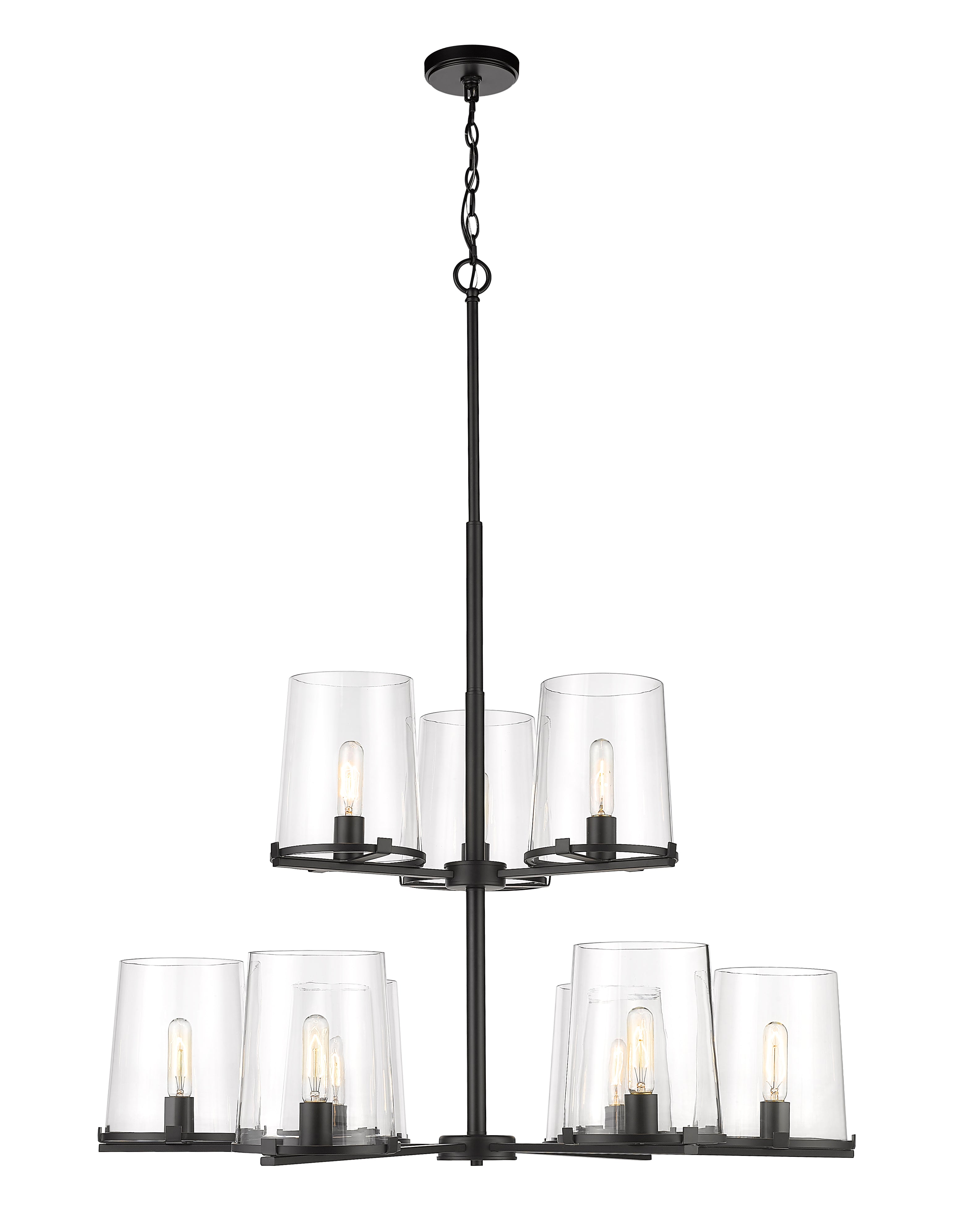 Callista 9 Light Chandelier Matte Black