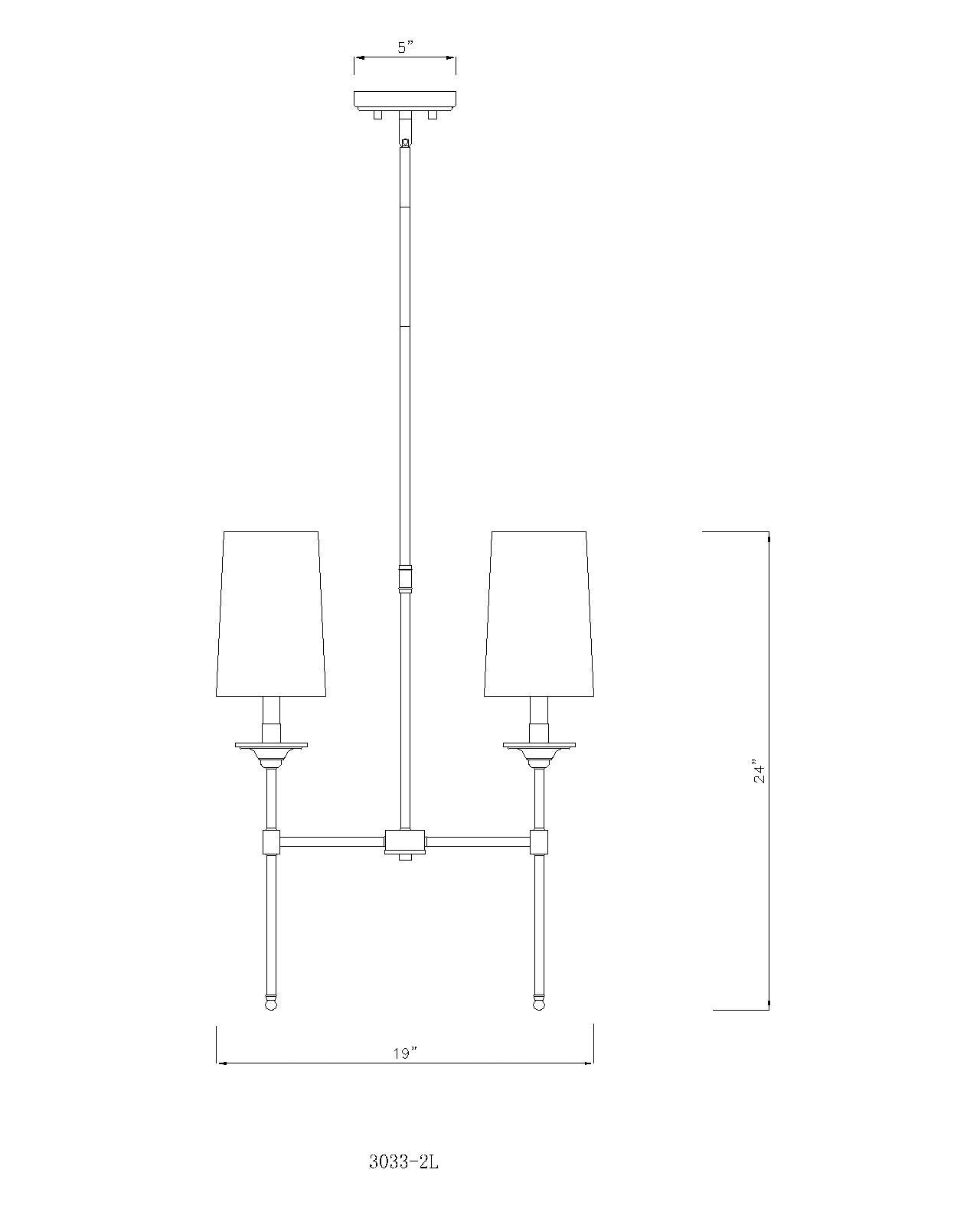 Emily 2 Light Linear Chandelier Matte Black