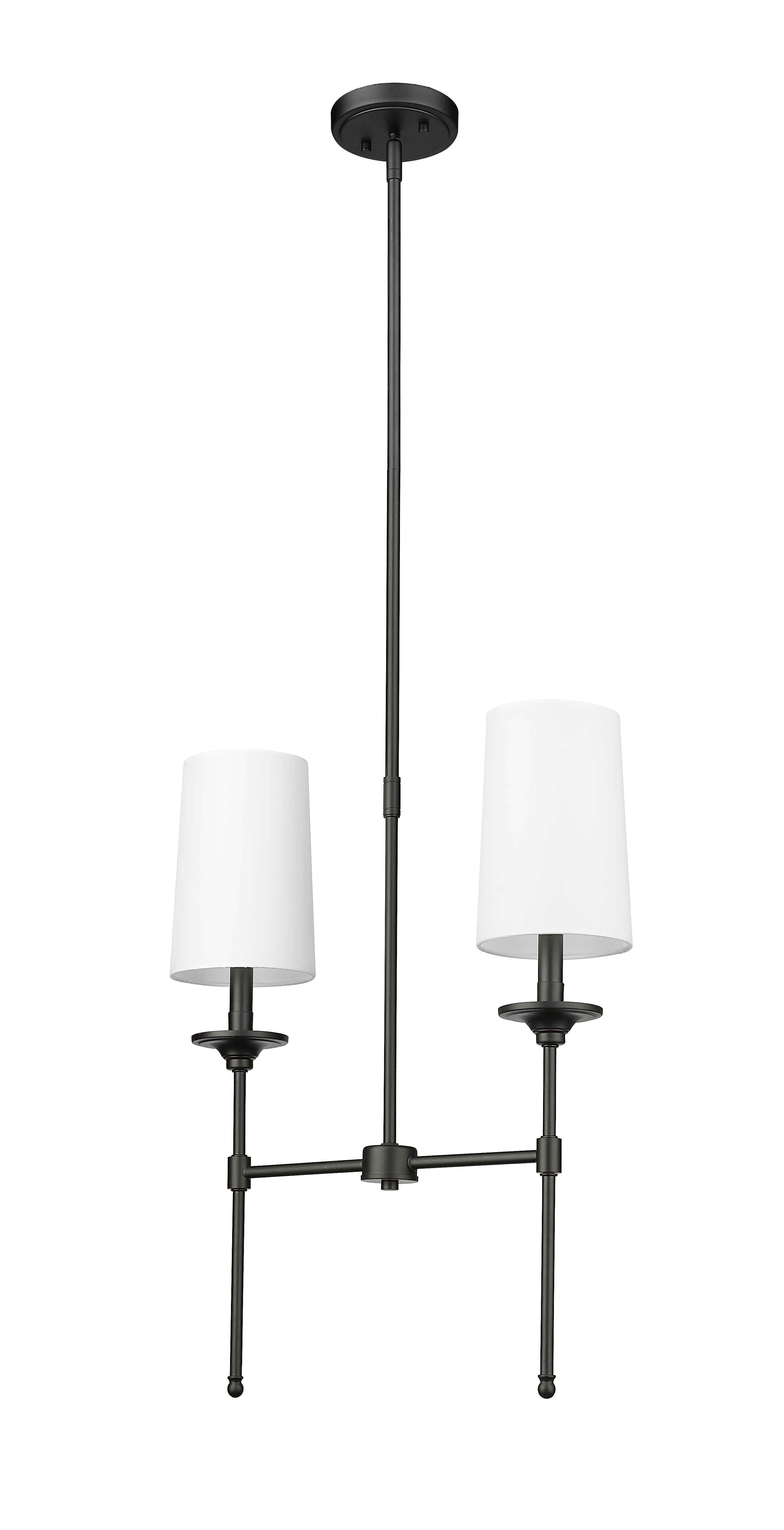 Emily 2 Light Linear Chandelier Matte Black