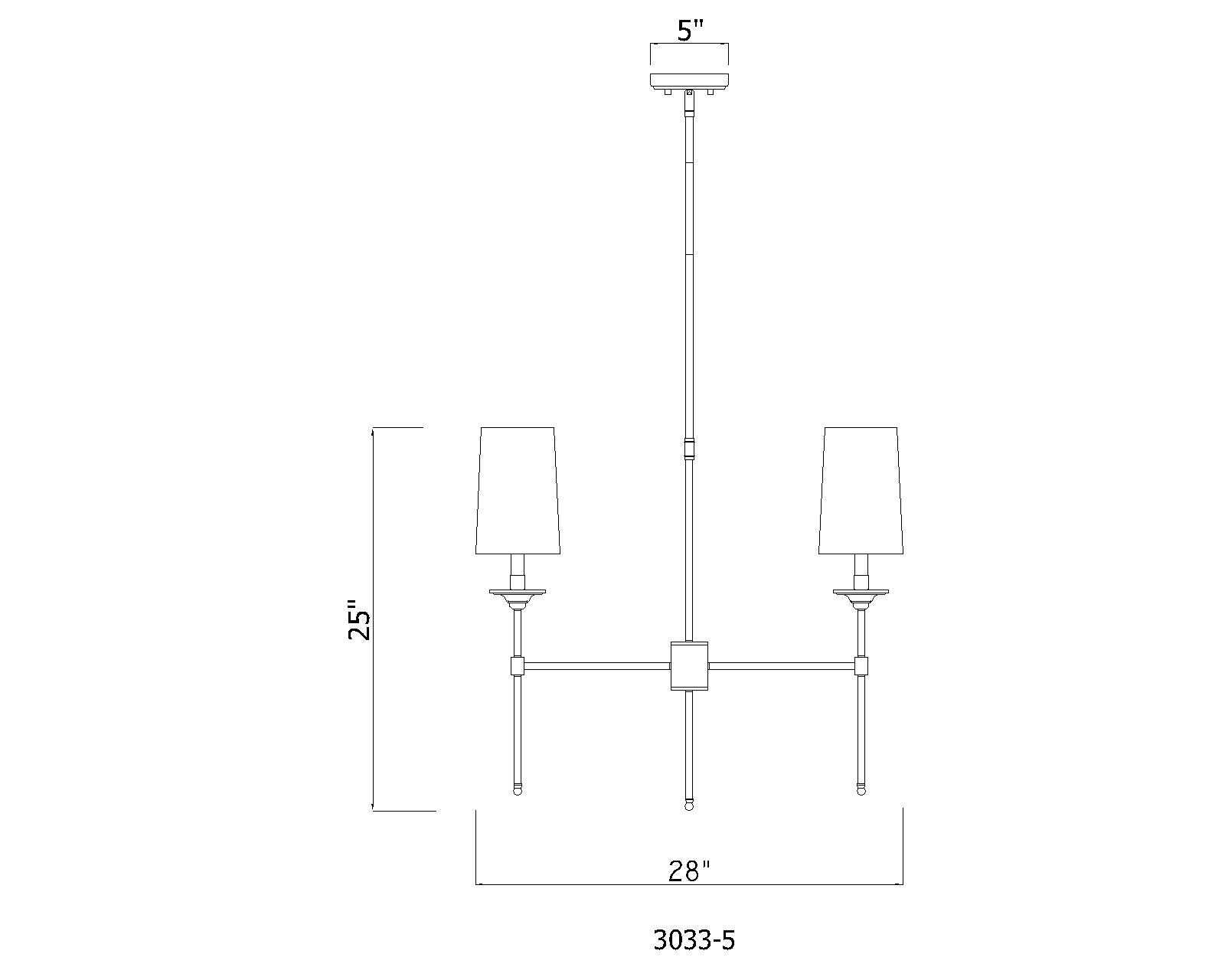Emily 5 Light Chandelier Brushed Nickel