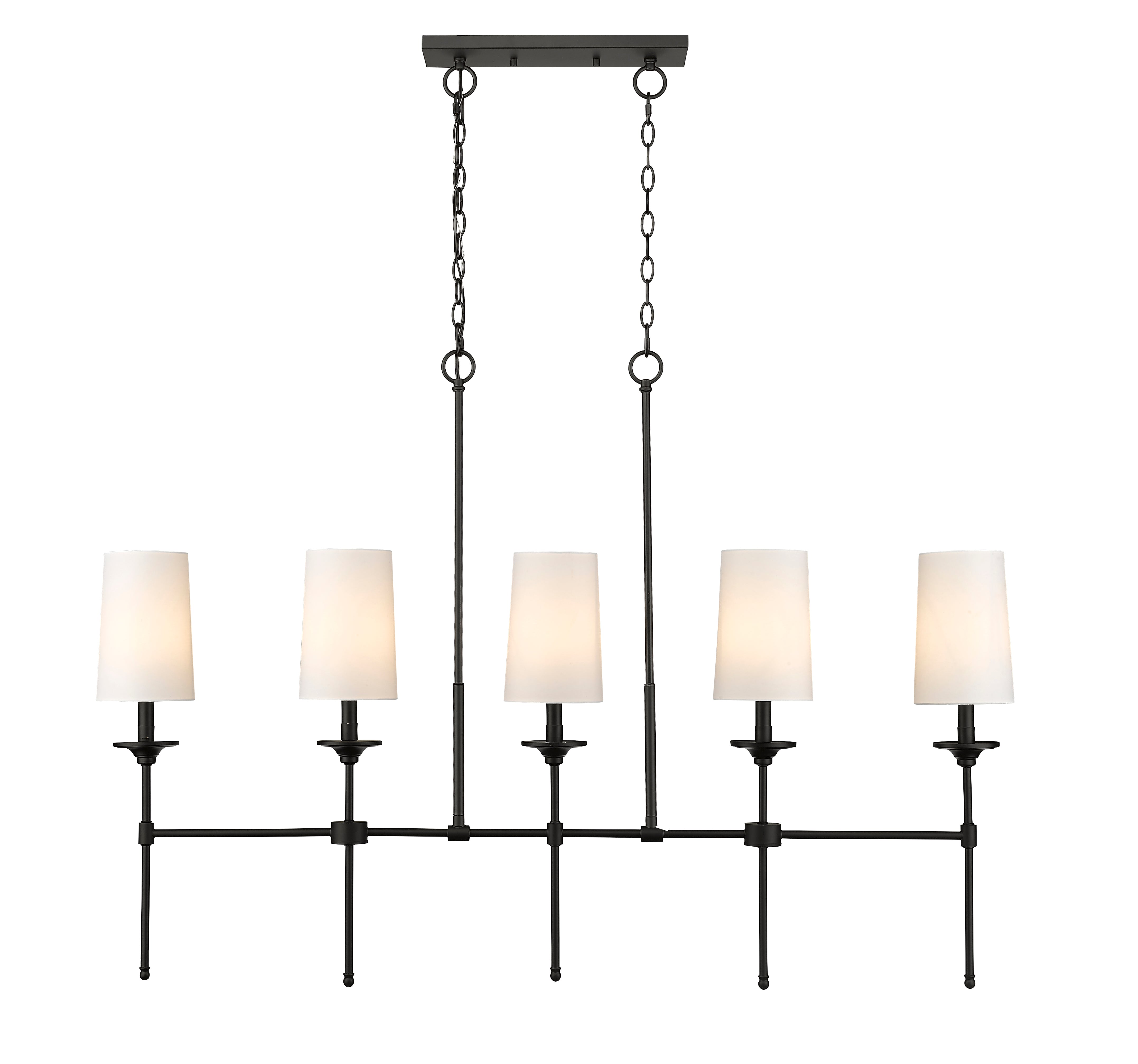 Emily 5 Light Linear Chandelier Matte Black