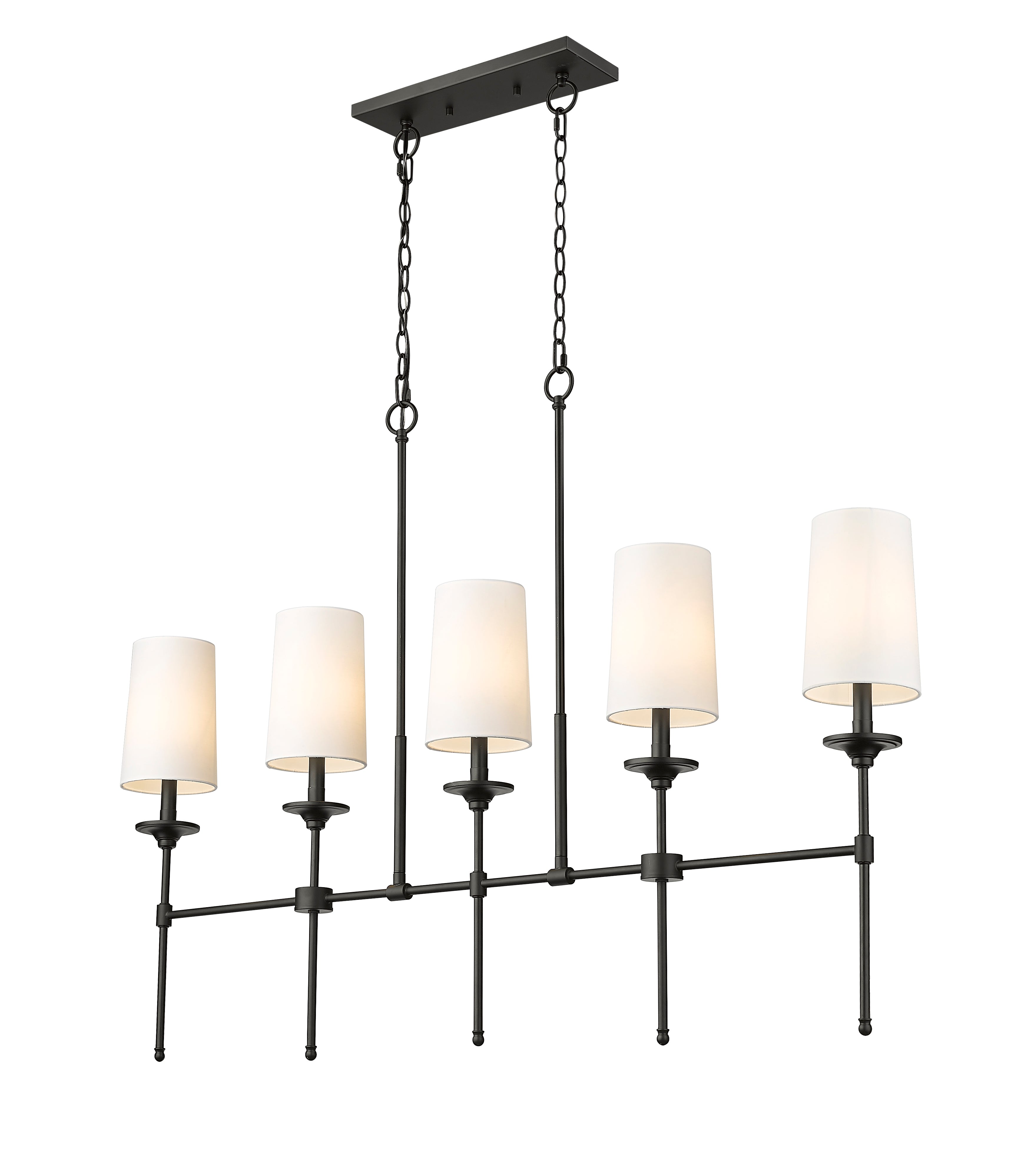 Emily 5 Light Linear Chandelier Matte Black