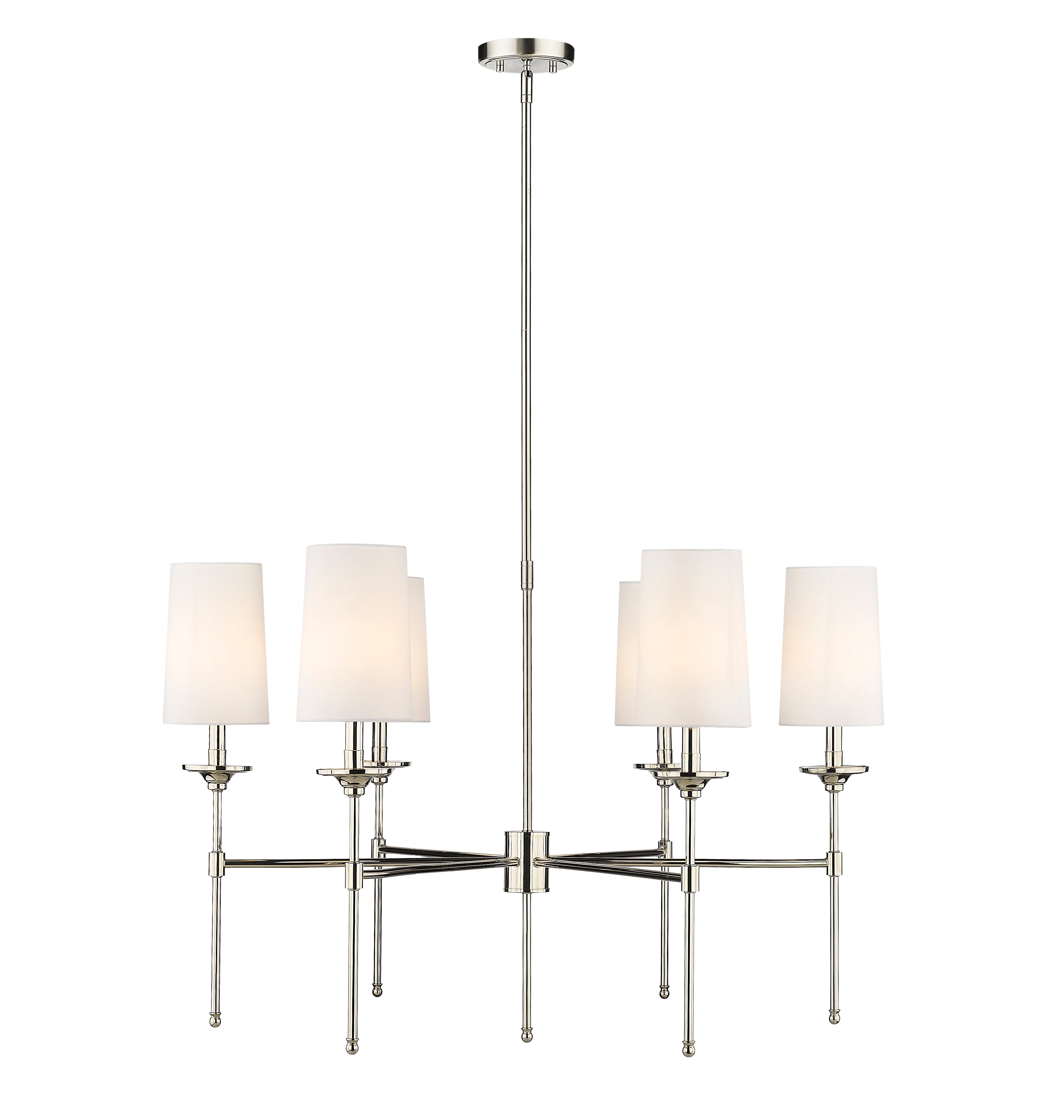 Emily 6 Light Chandelier Polished Nickel