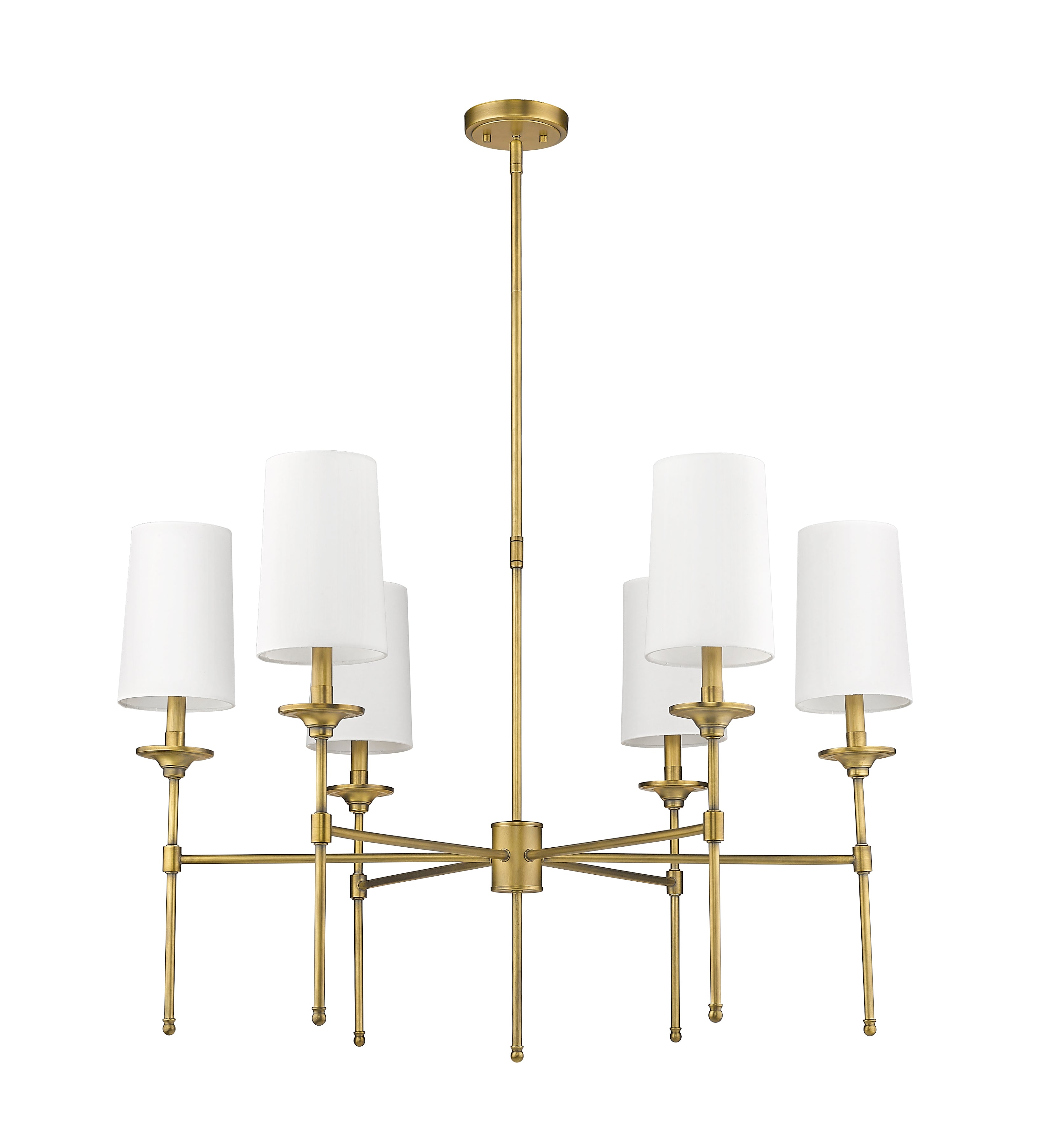 Emily 6 Light Chandelier Rubbed Brass