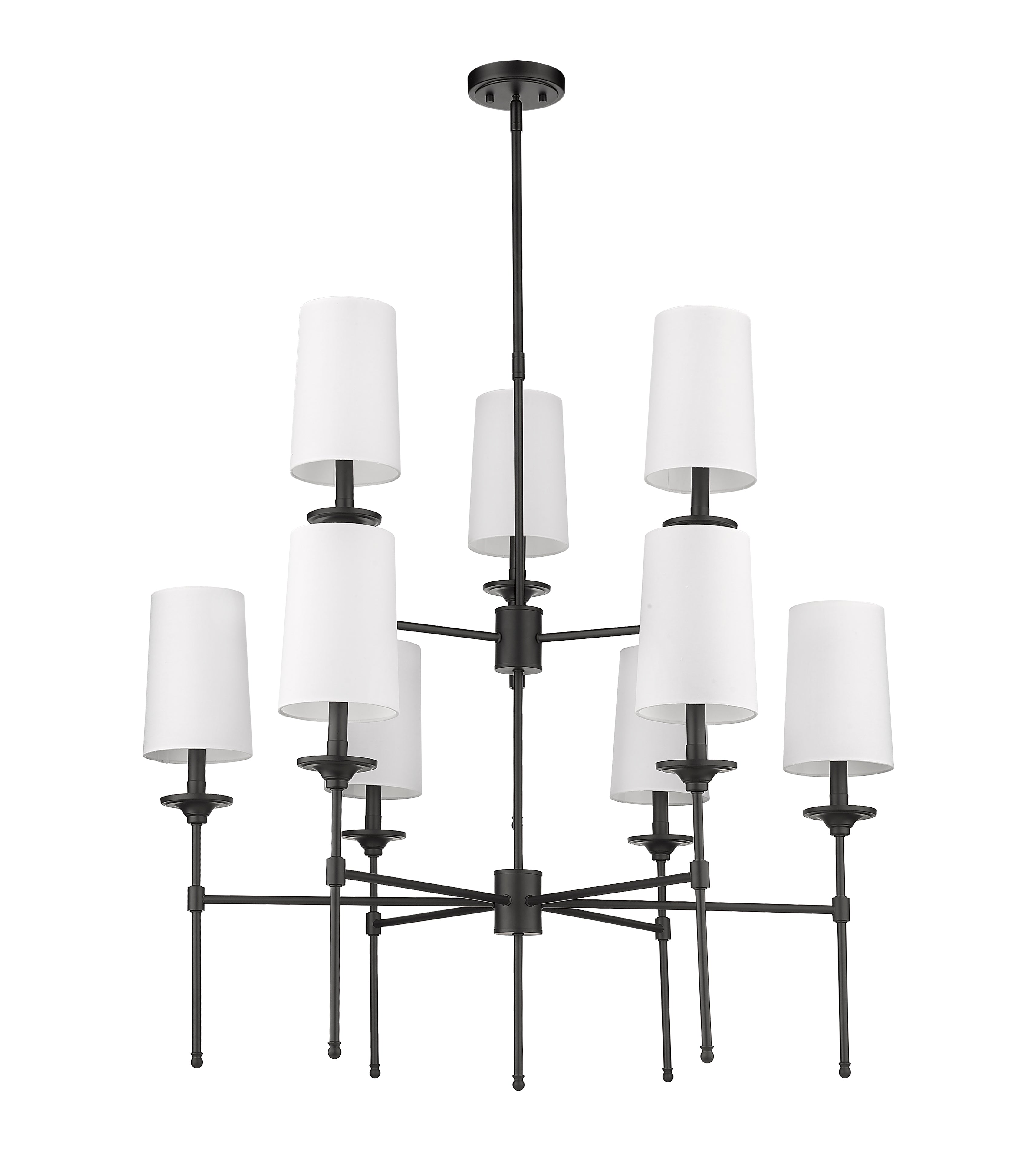Emily 9 Light Chandelier Matte Black