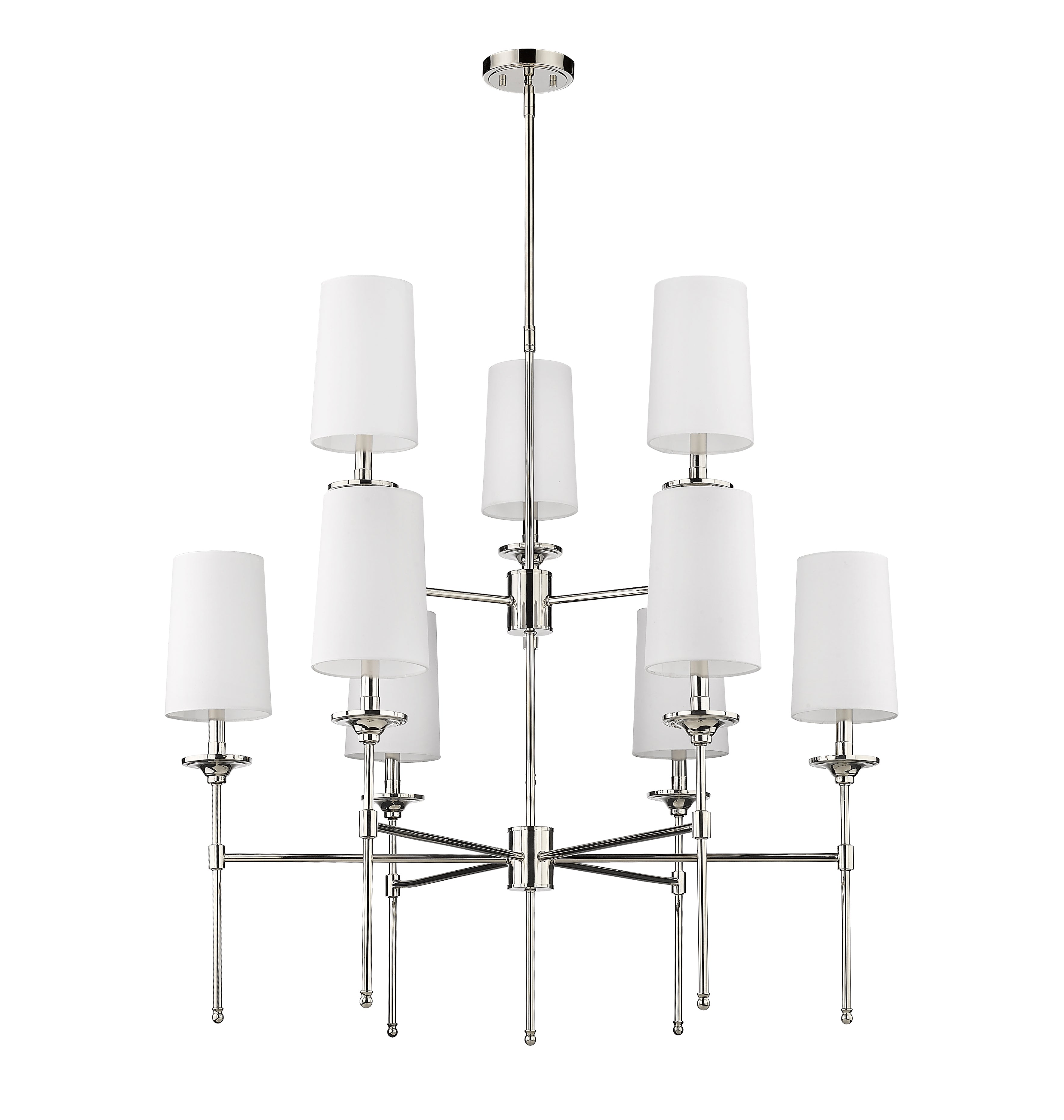 Emily 9 Light Chandelier Polished Nickel