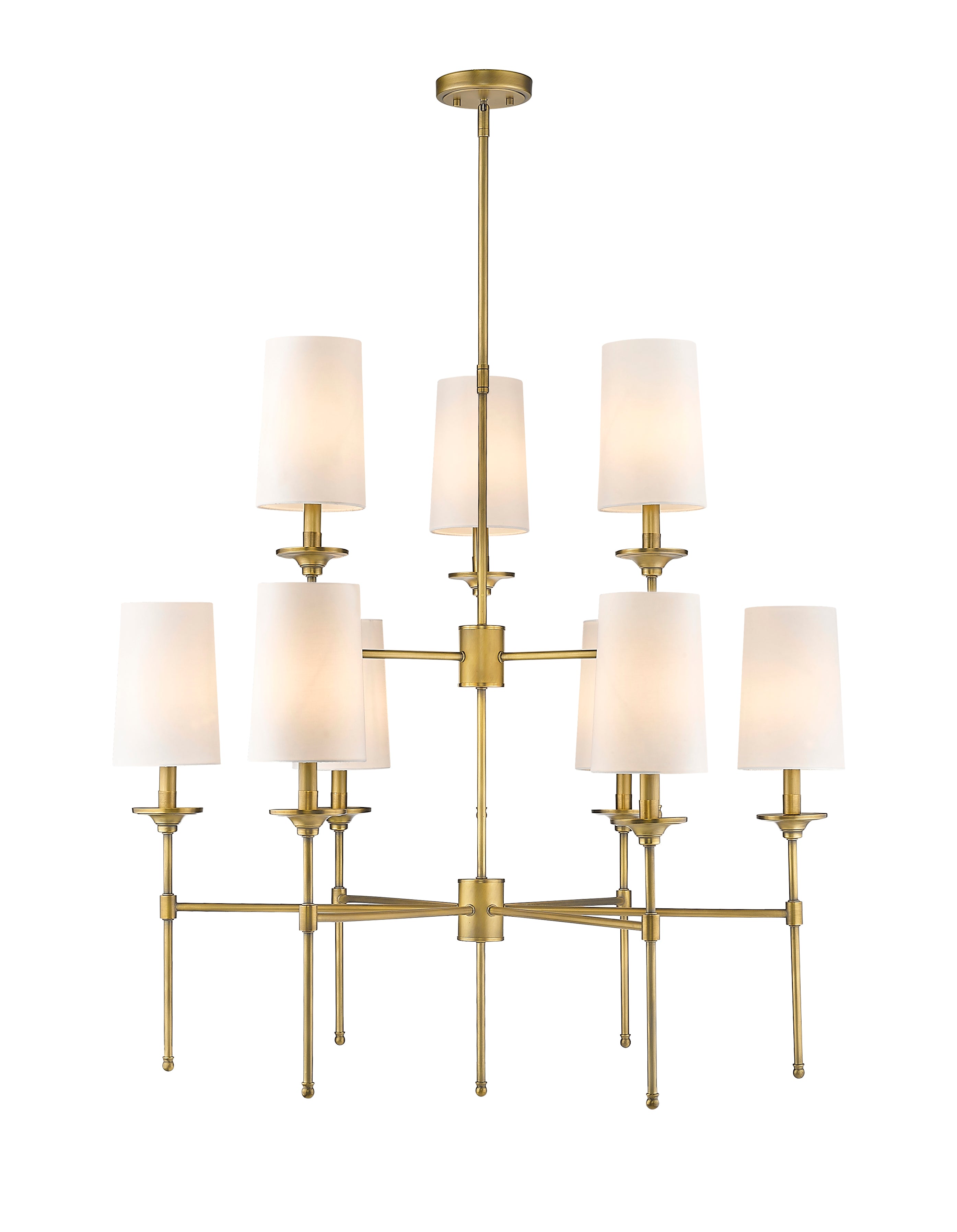 Emily 9 Light Chandelier Rubbed Brass