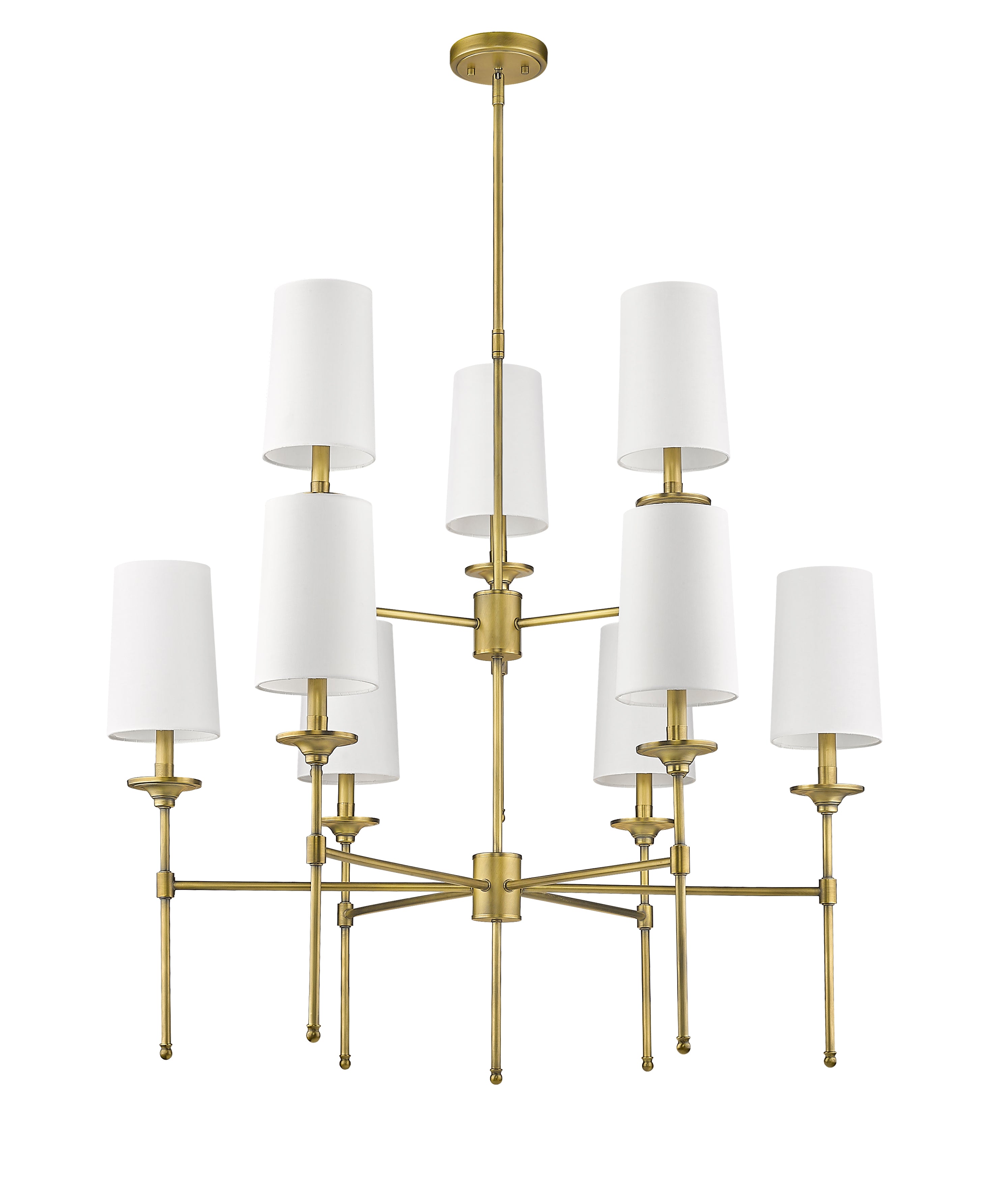 Emily 9 Light Chandelier Rubbed Brass