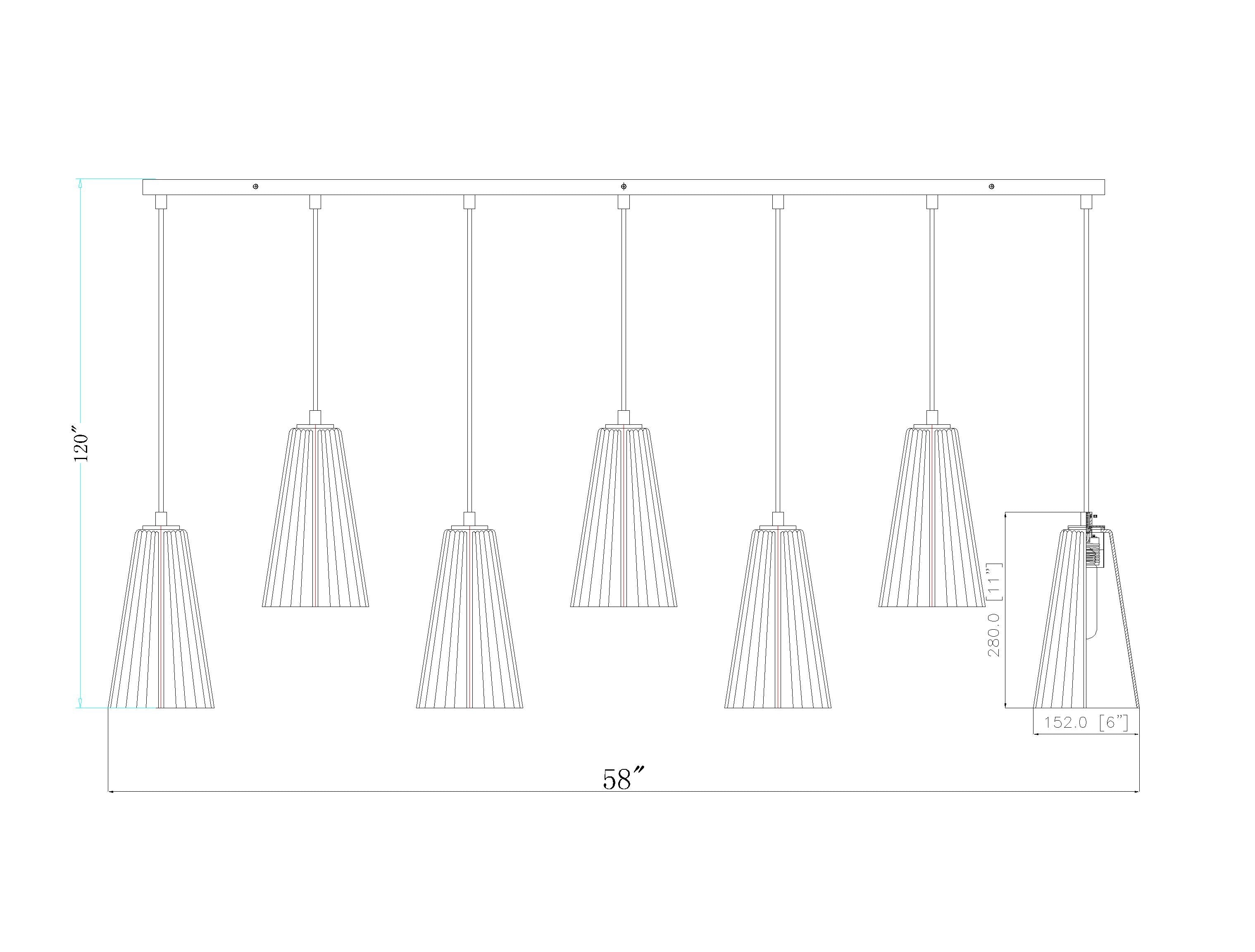 Farrell 7 Light Linear Chandelier Brushed Nickel