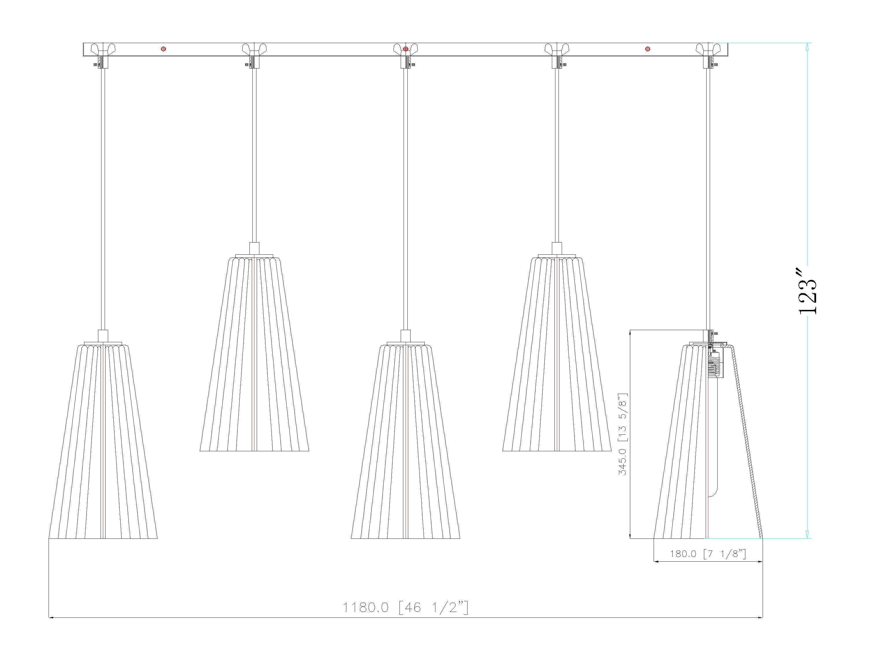 Farrell 5 Light Linear Chandelier Matte Black