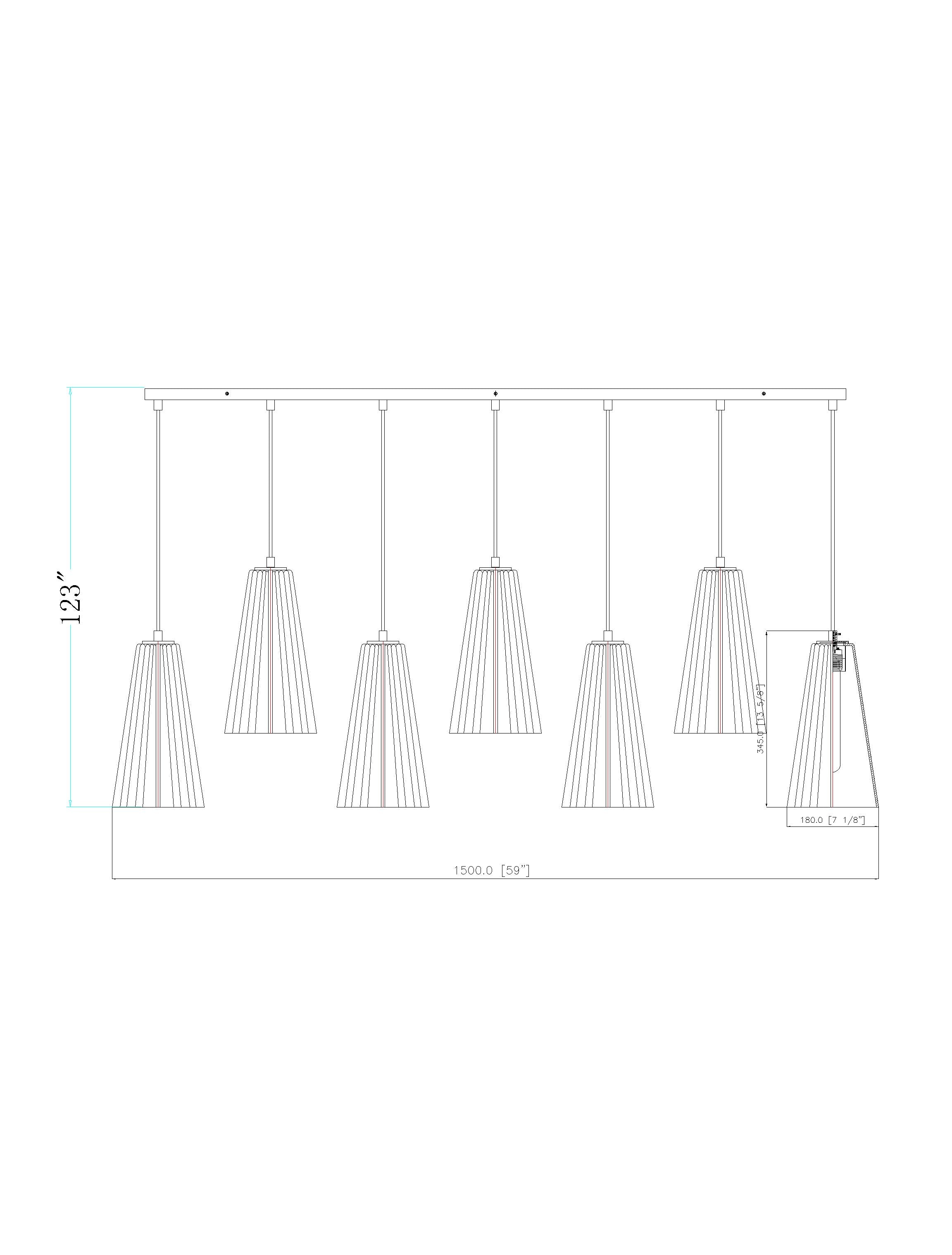 Farrell 7 Light Linear Chandelier Brushed Nickel