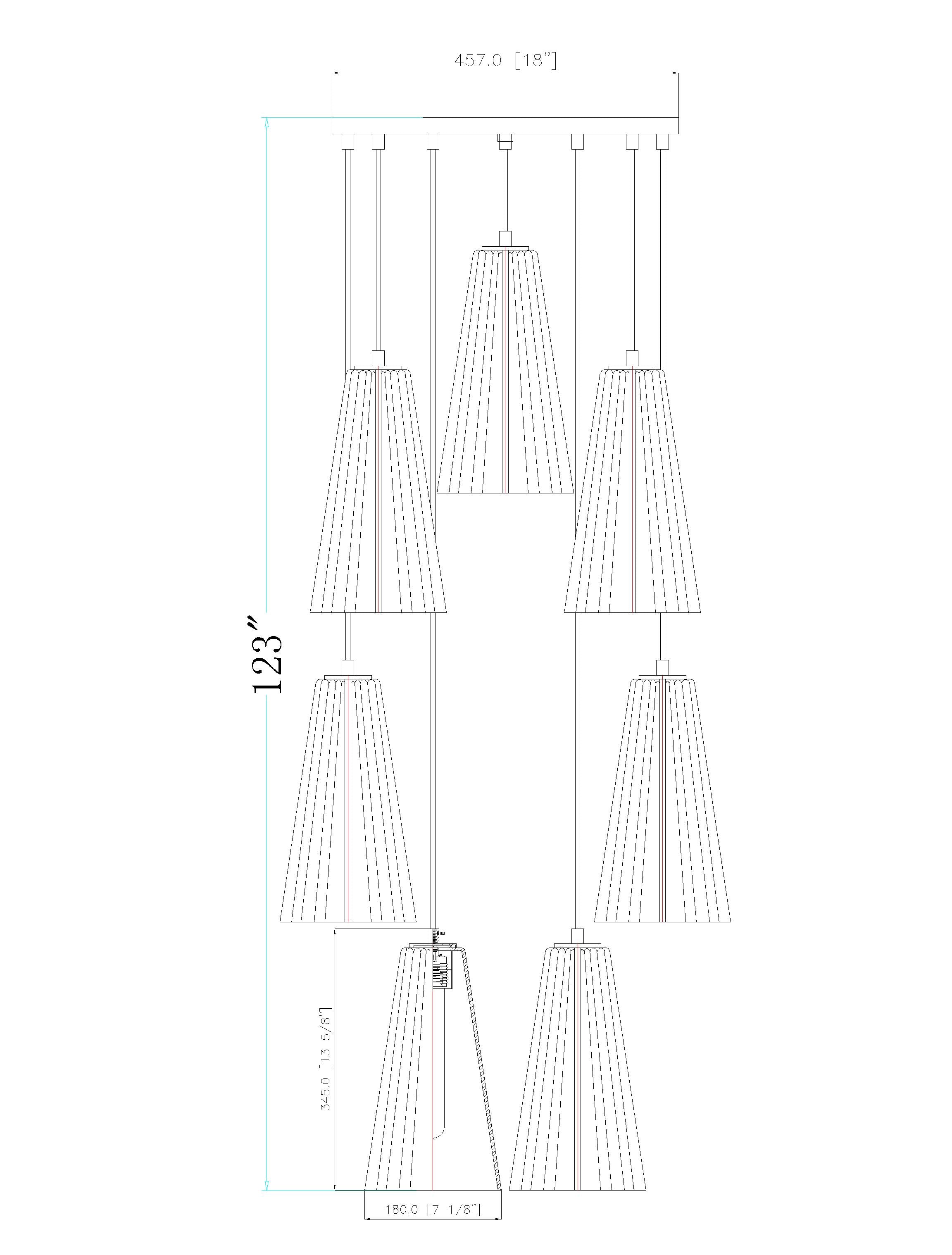 Farrell 7 Light Chandelier Matte Black