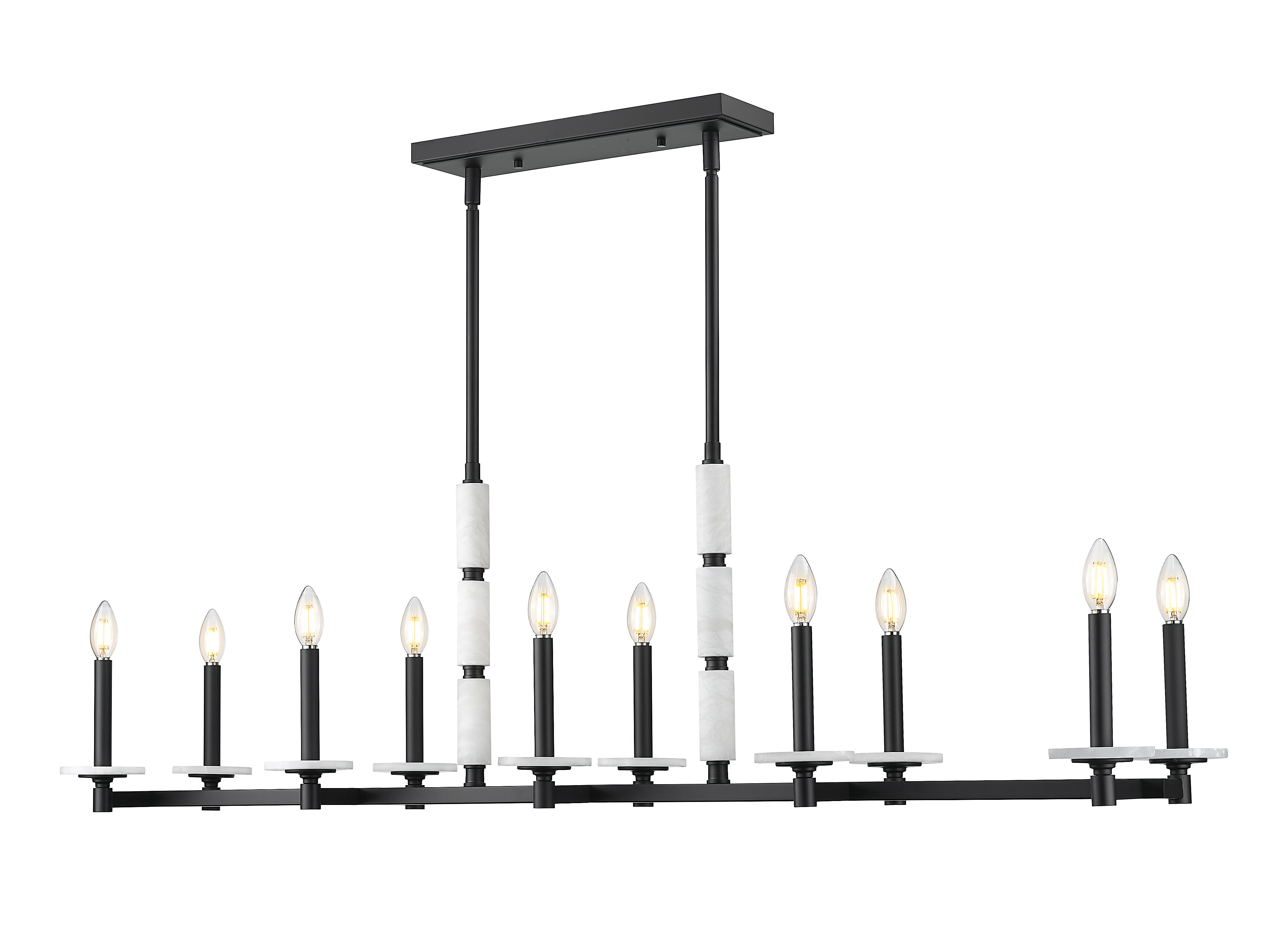 Kaden 10 Light Linear Chandelier Matte Black