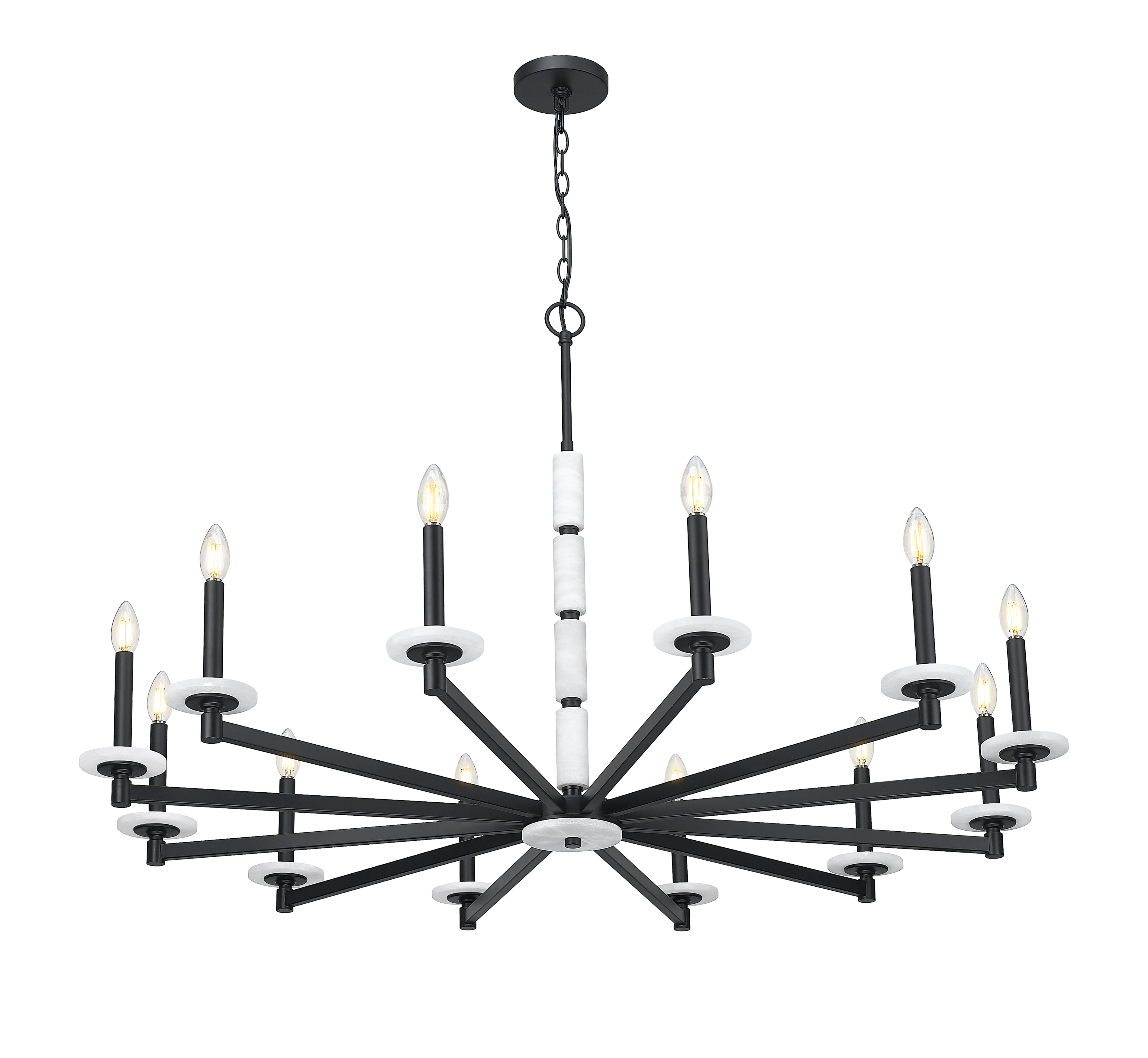 Kaden 12 Light Chandelier Matte Black