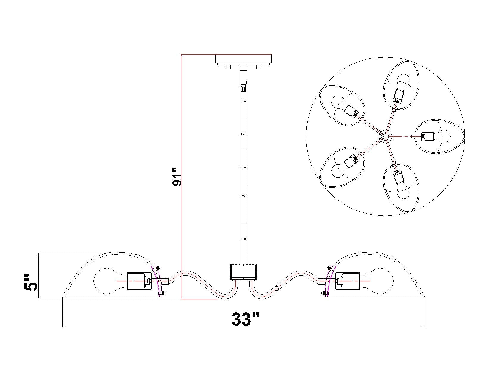 Breton 5 Light Chandelier Matte Black