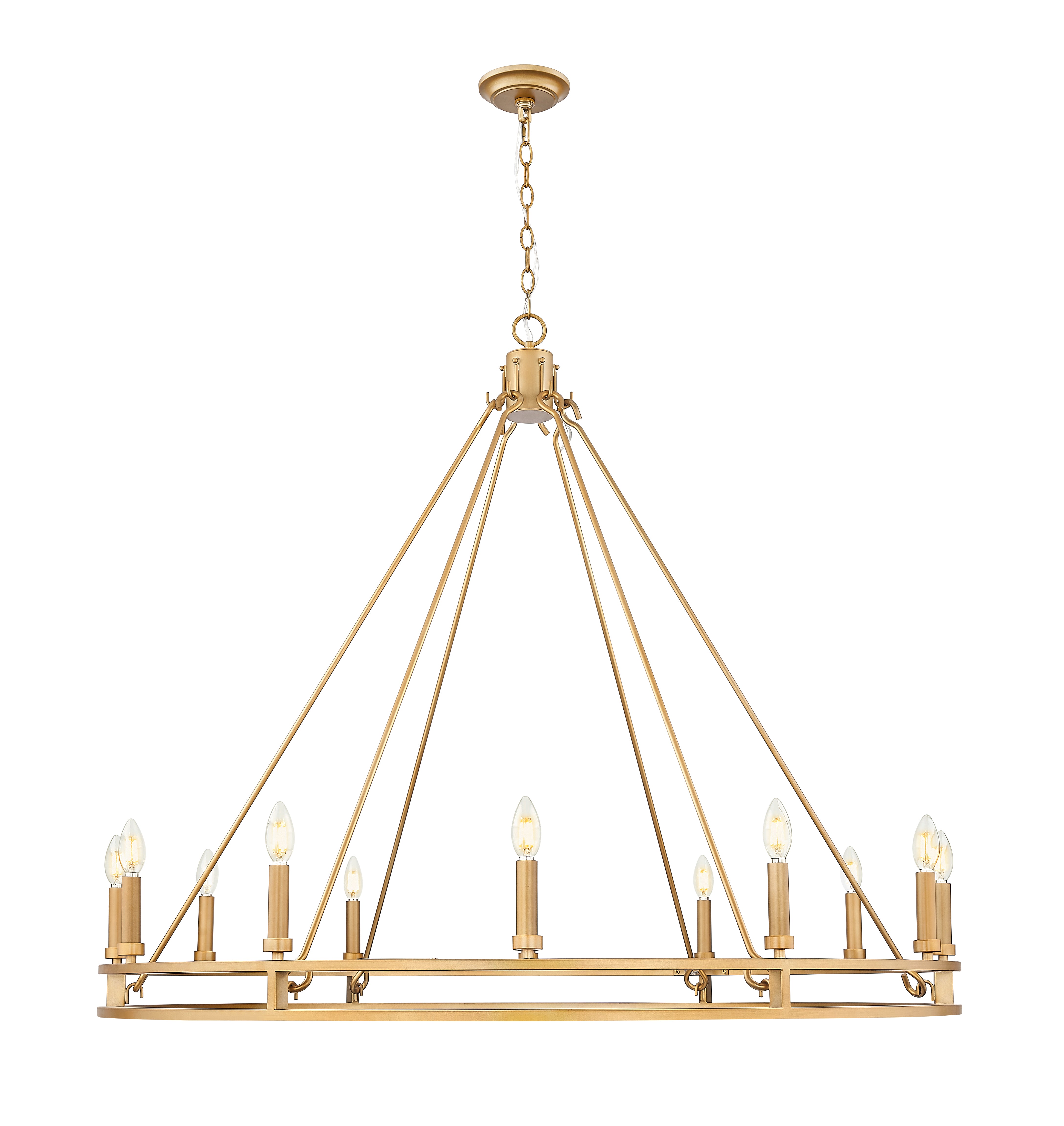 Dennison 12 Light Chandelier Signature Brass