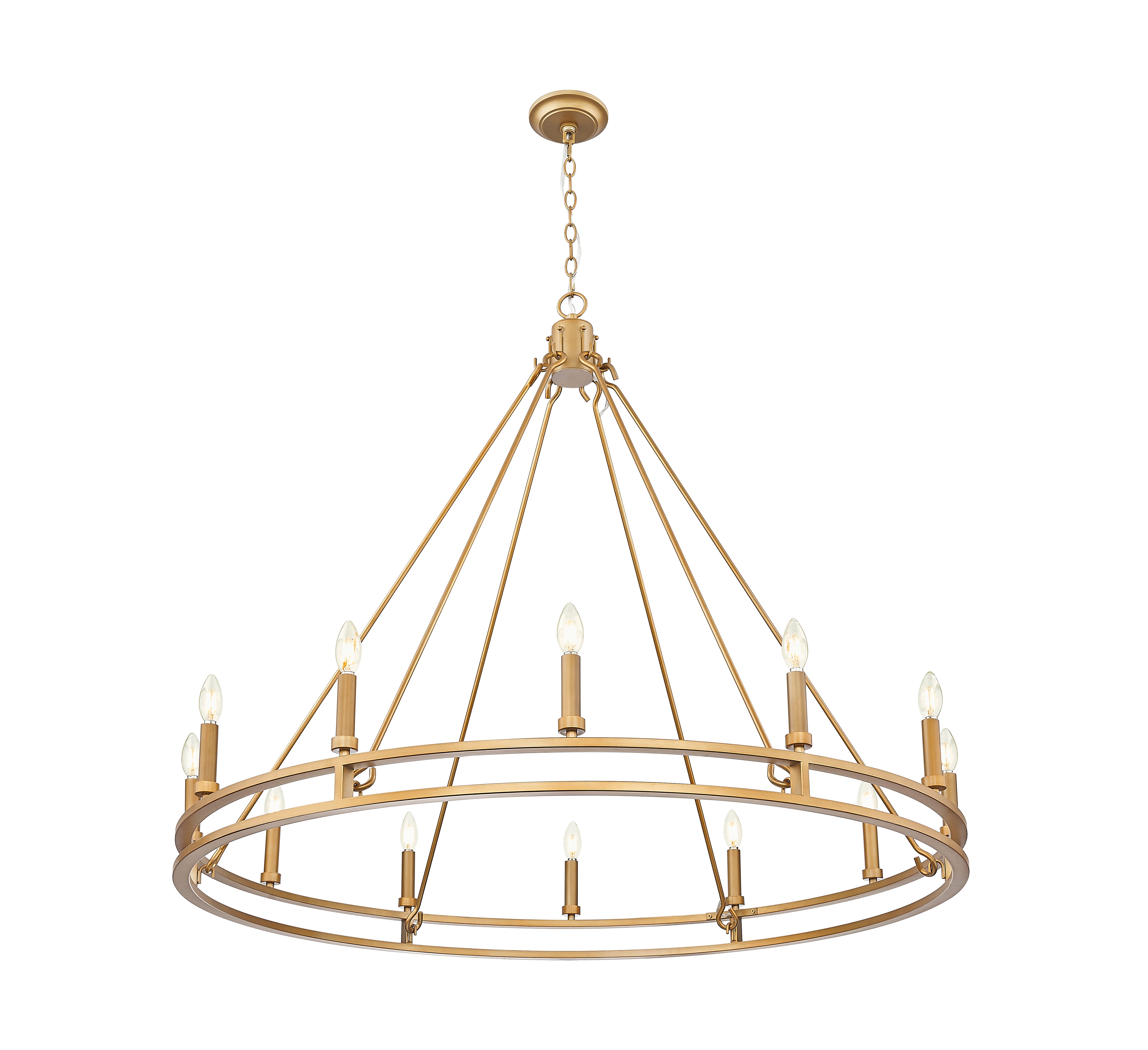 Dennison 12 Light Chandelier Signature Brass