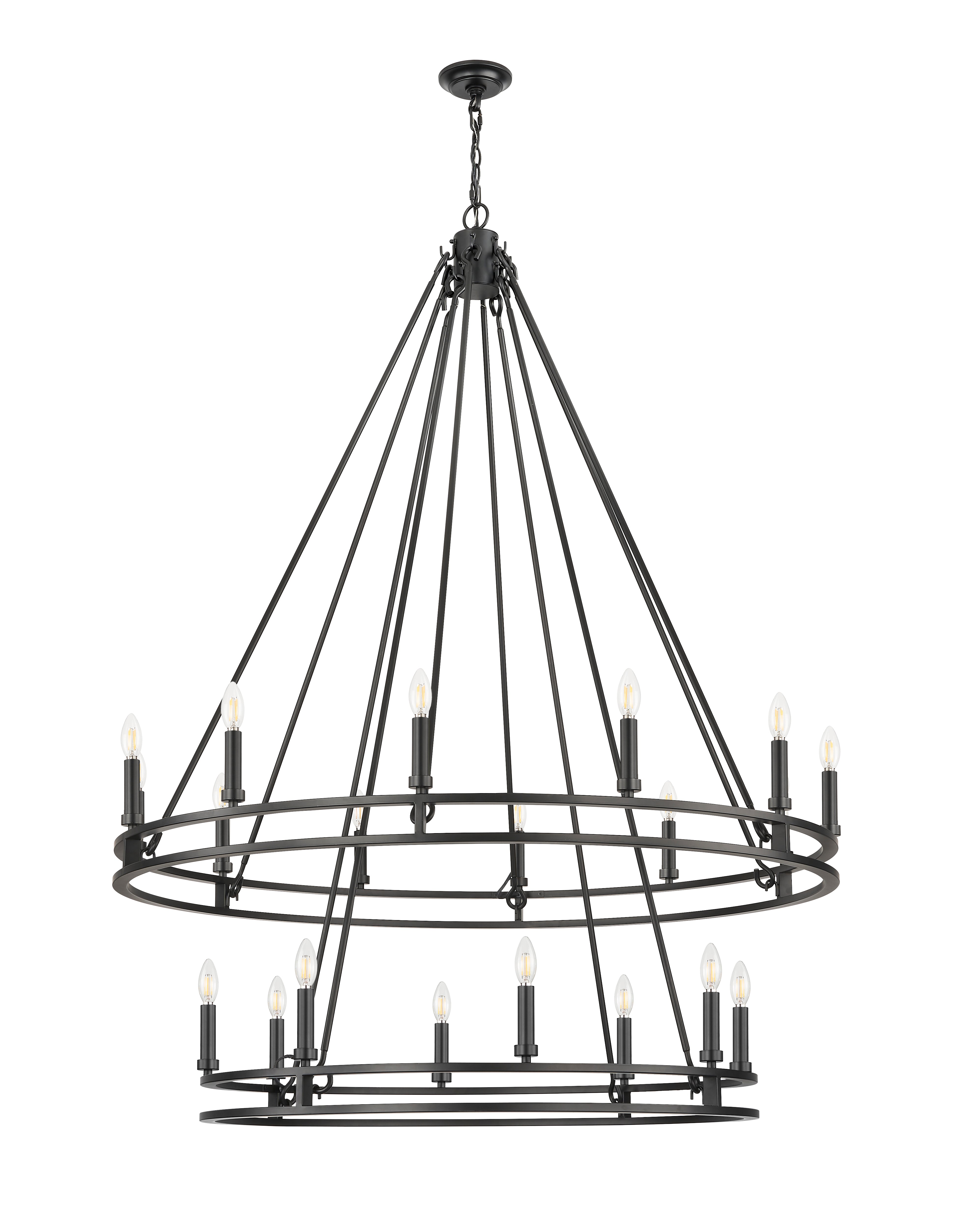 Dennison 20 Light Chandelier Matte Black