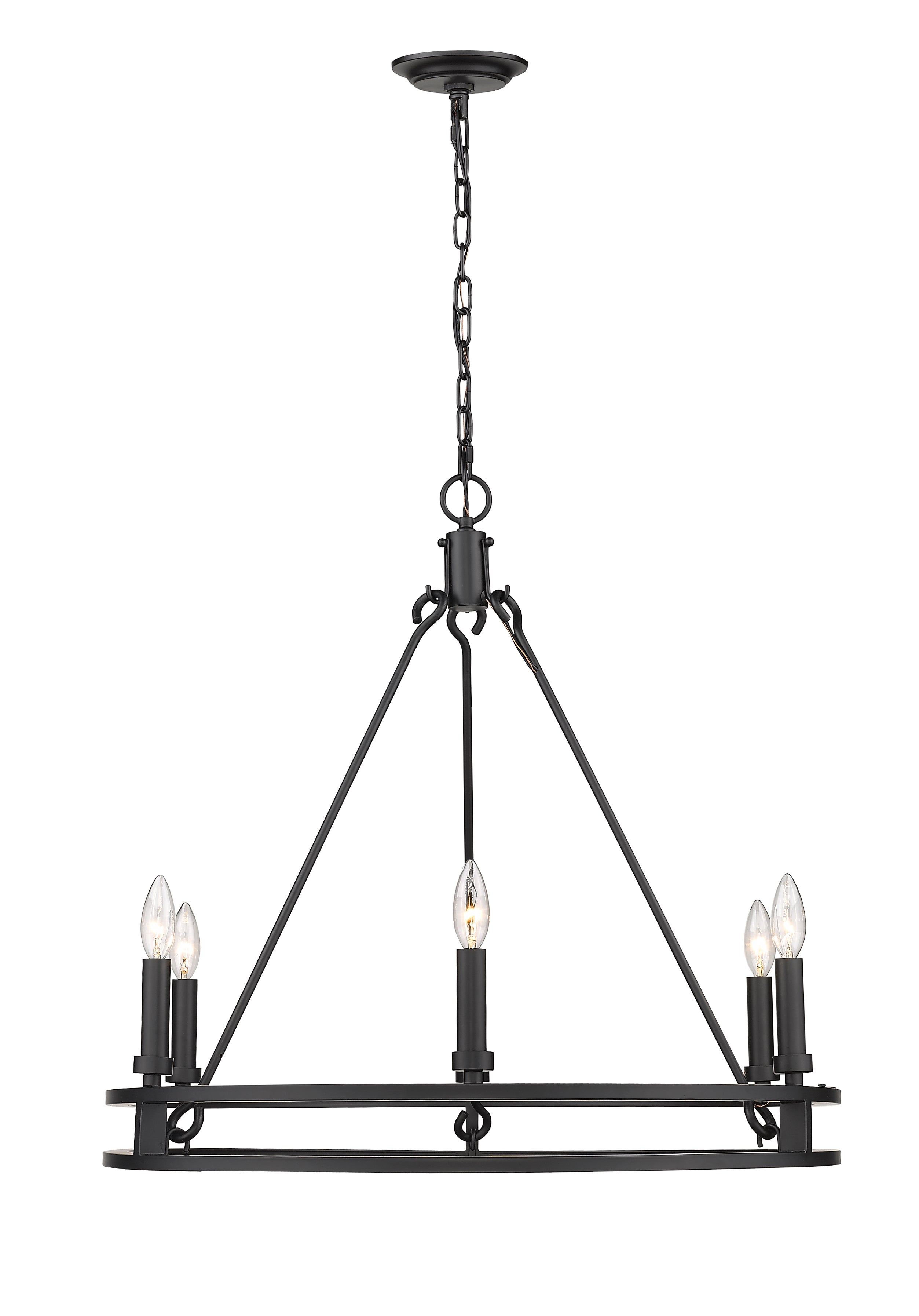 Dennison 6 Light Chandelier Matte Black