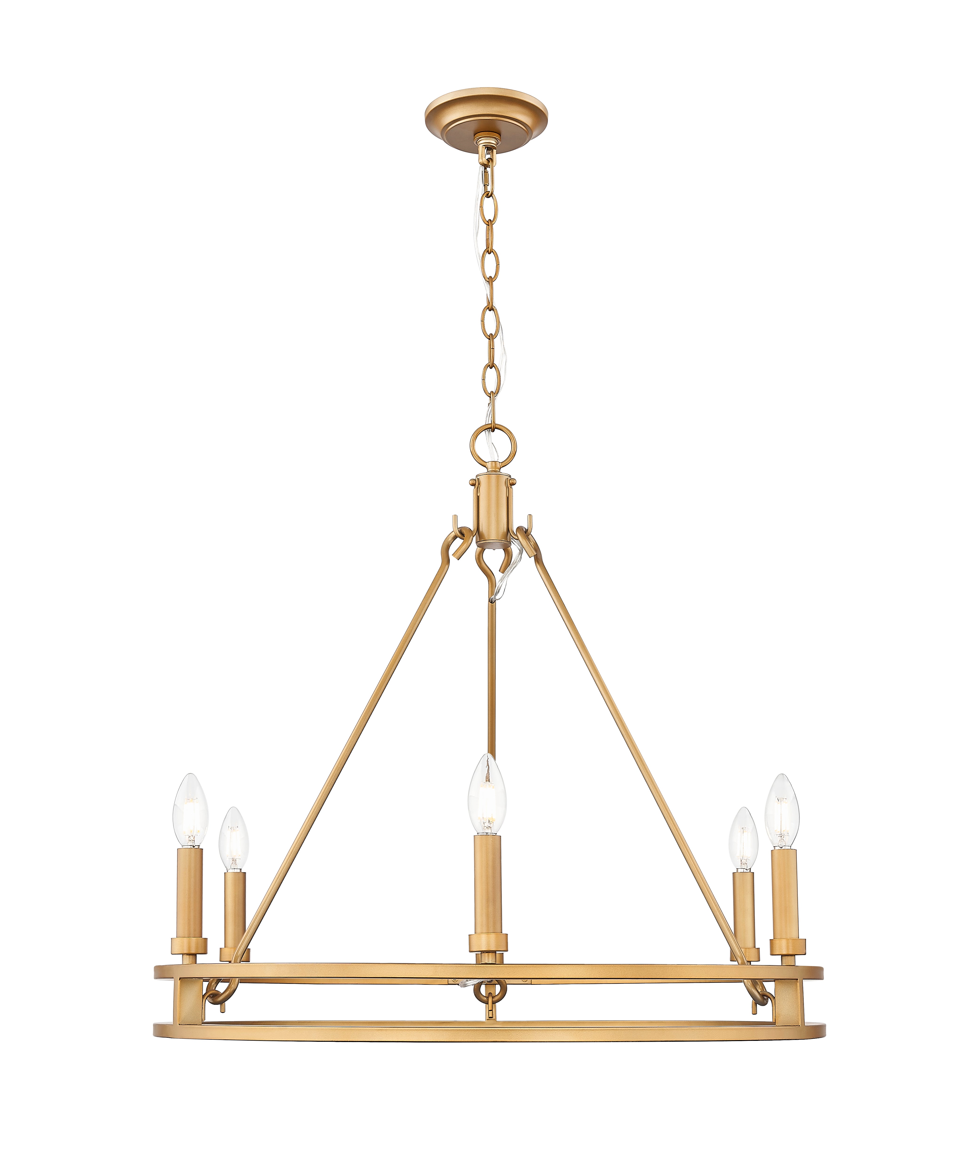 Dennison 6 Light Chandelier Signature Brass