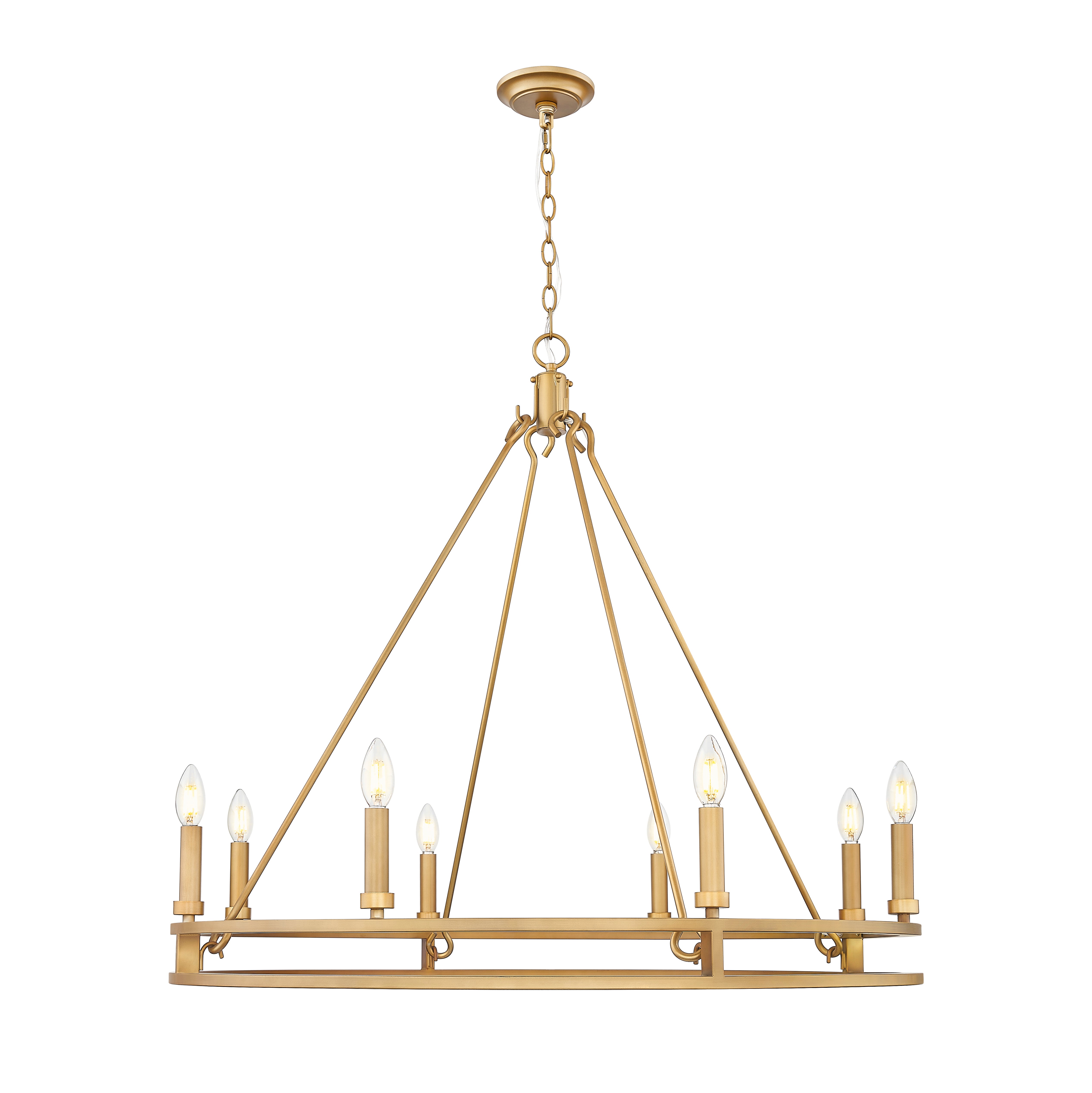 Dennison 8 Light Chandelier Signature Brass