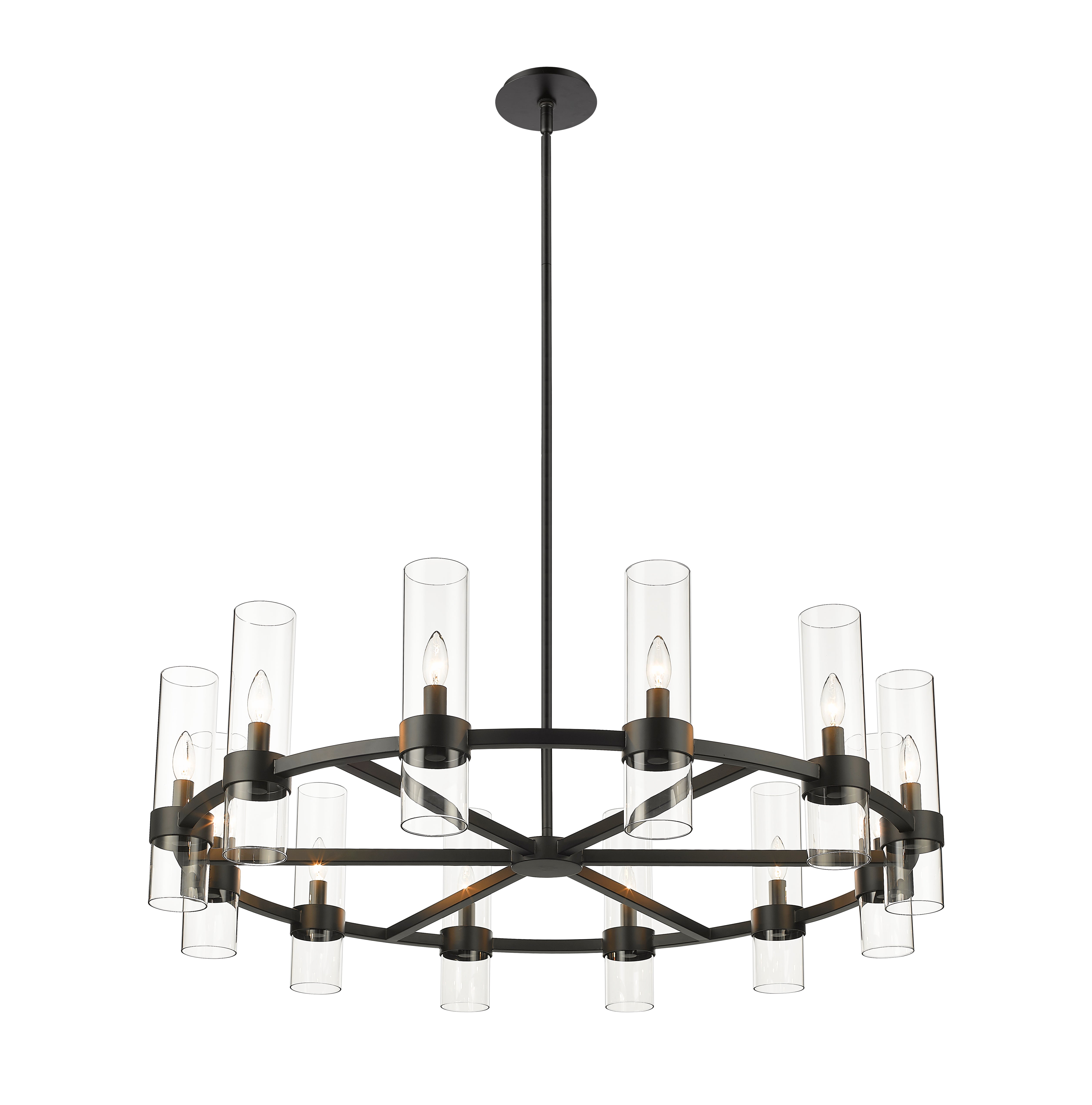 Datus 12 Light Chandelier Matte Black